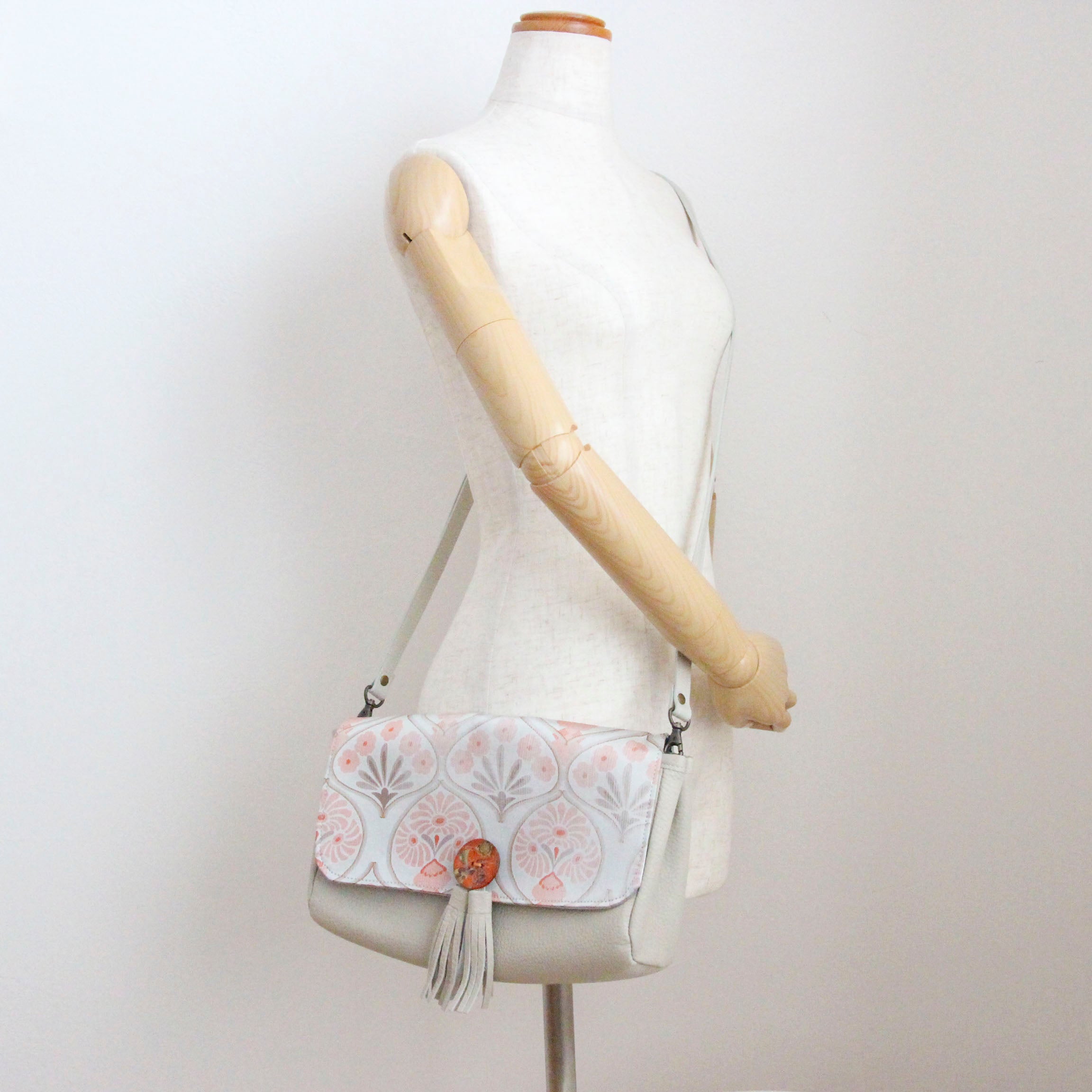 オレンジフラワーシルク / 3wayバッグ Sサイズ