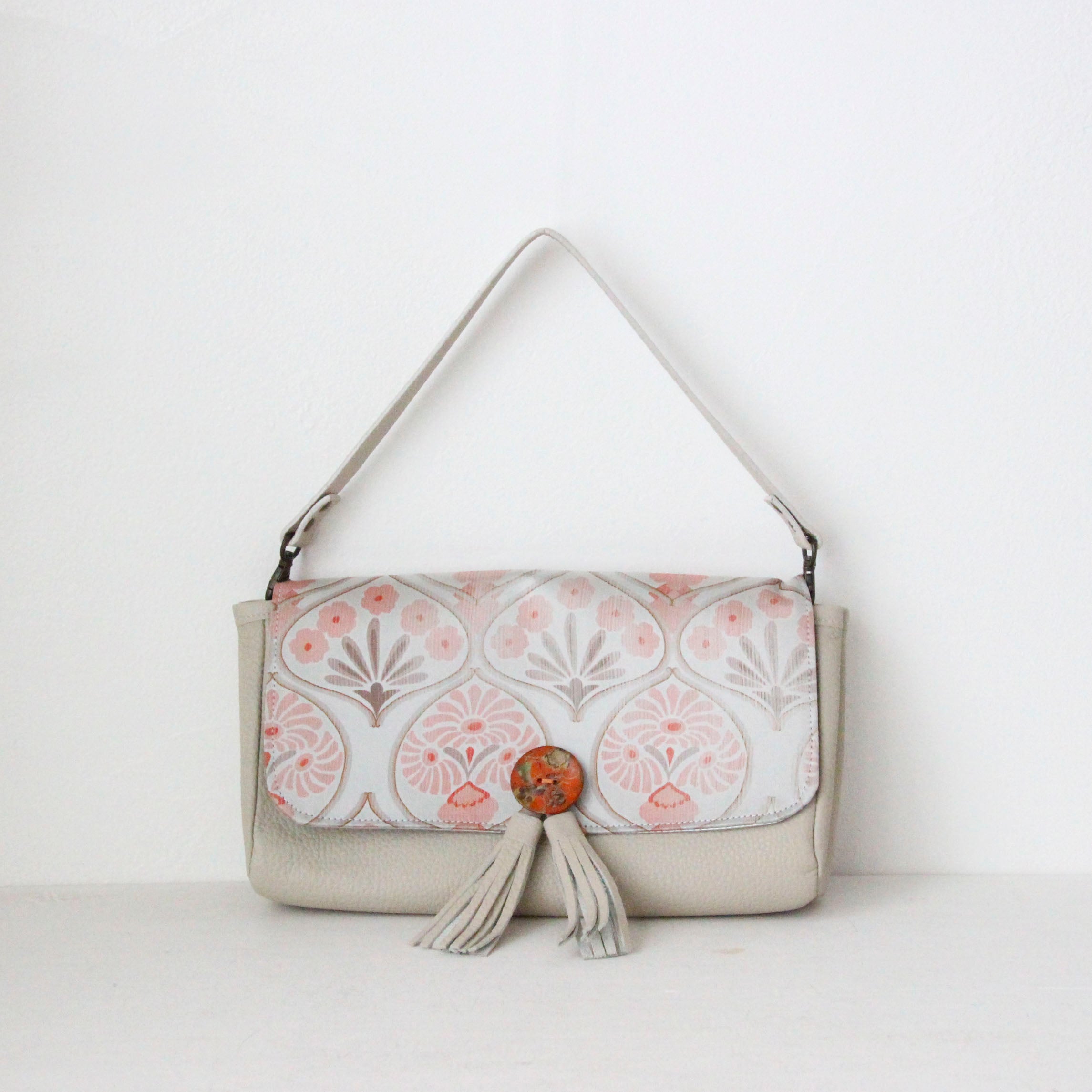 オレンジフラワーシルク / 3wayバッグ Sサイズ