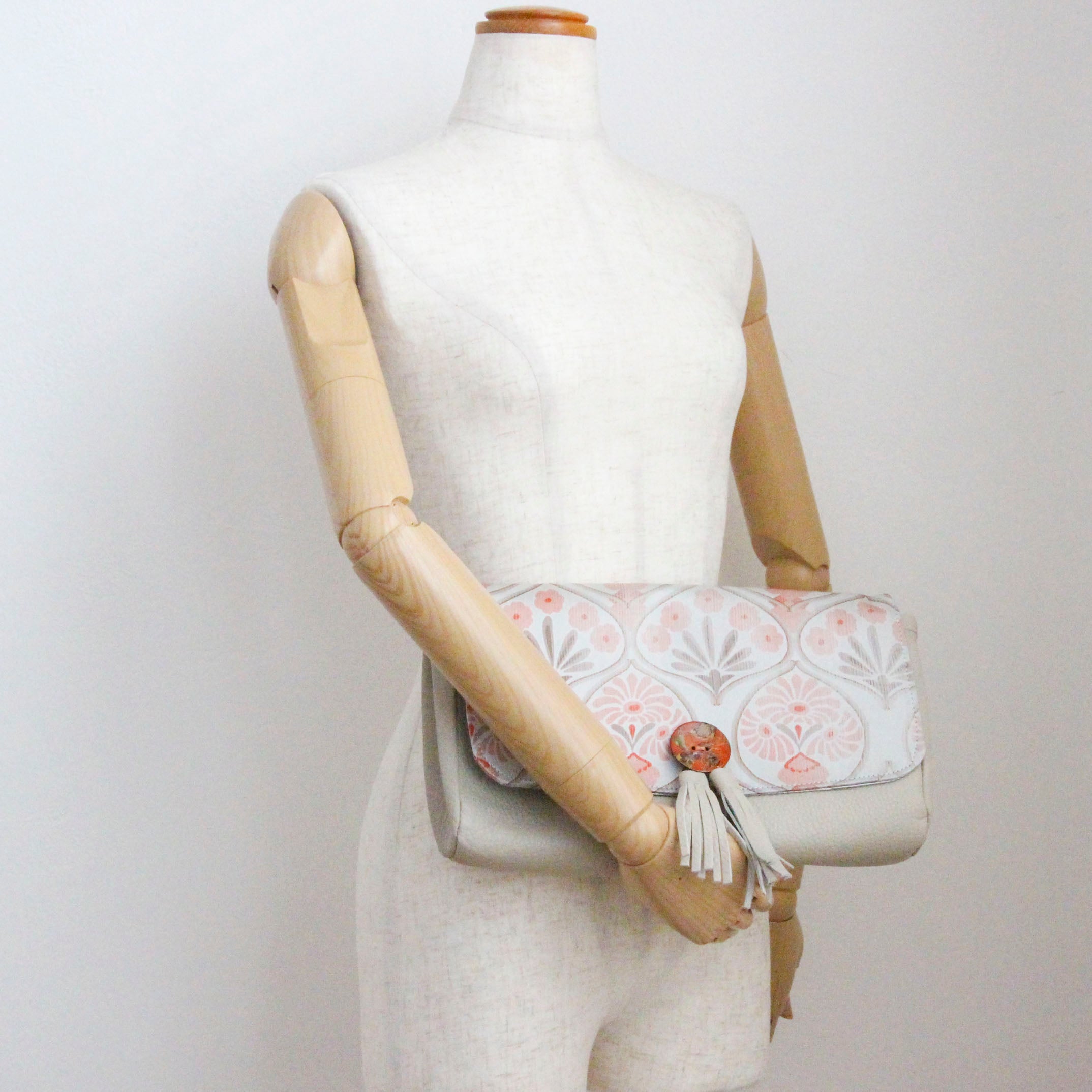 オレンジフラワーシルク / 3wayバッグ Sサイズ