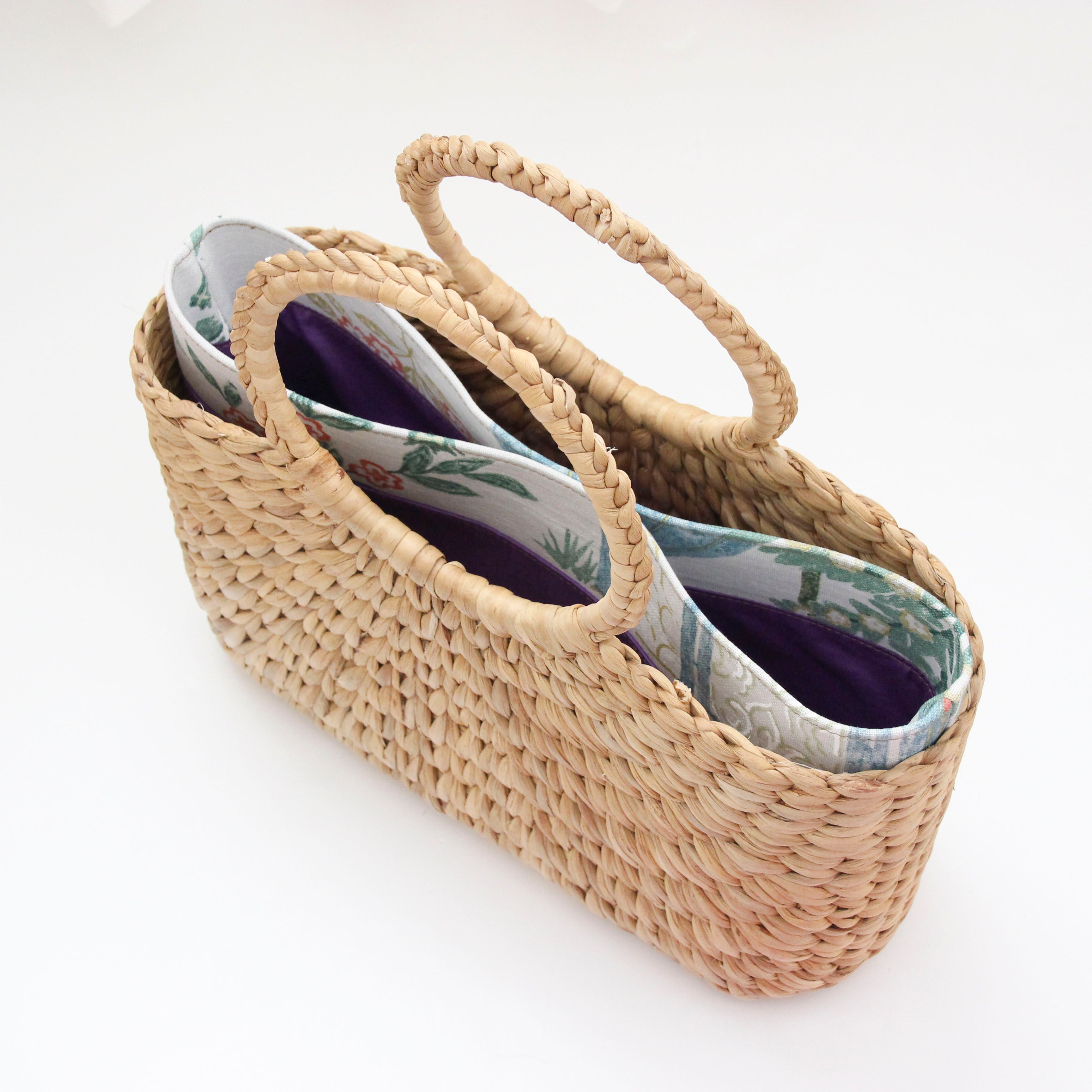 インディアンガーデンホワイト/ インナーバッグ /かごバッグ Mサイズ用 / XL