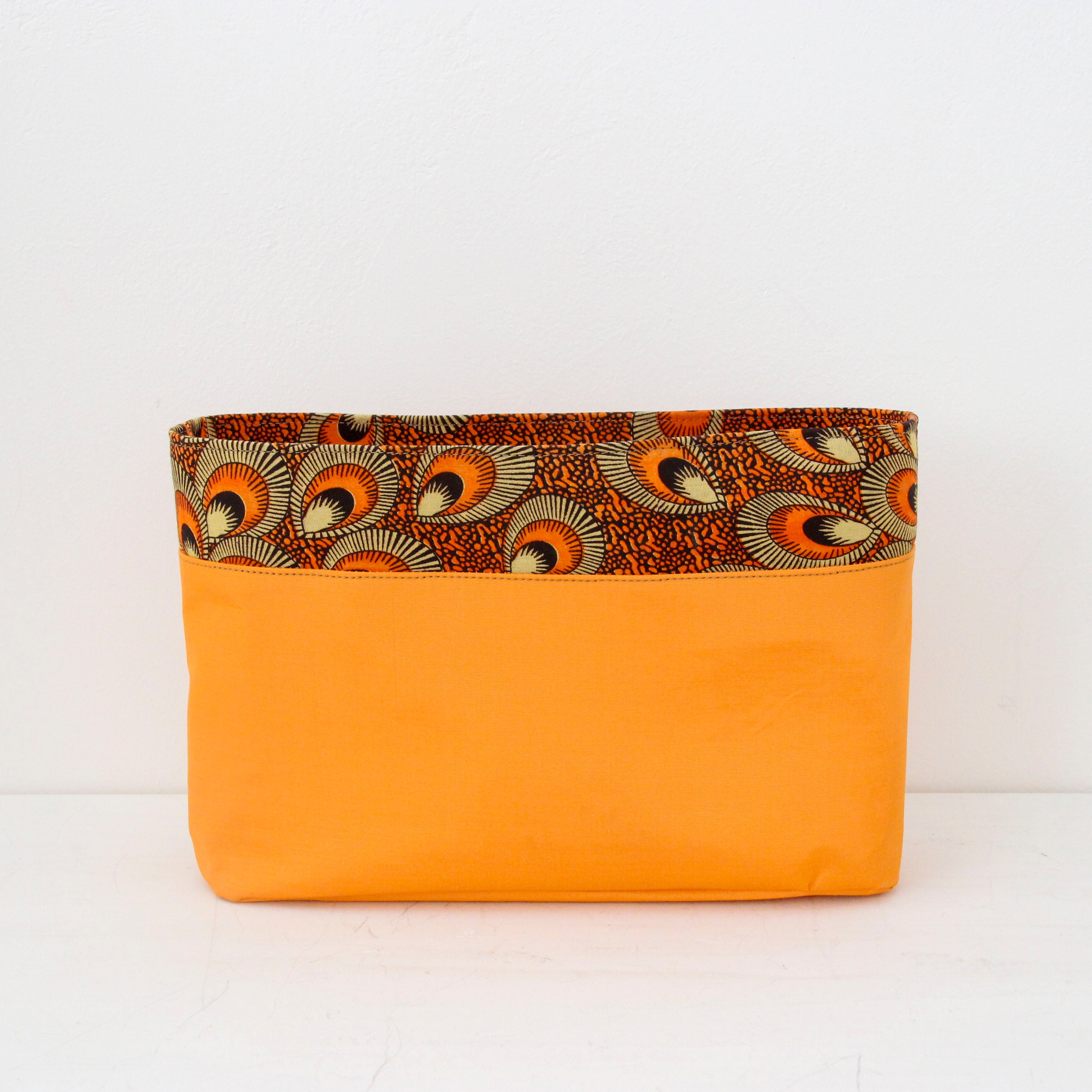 アフリカンフェザーオレンジ / インナーバッグ /かごバッグ Mサイズ用/ S