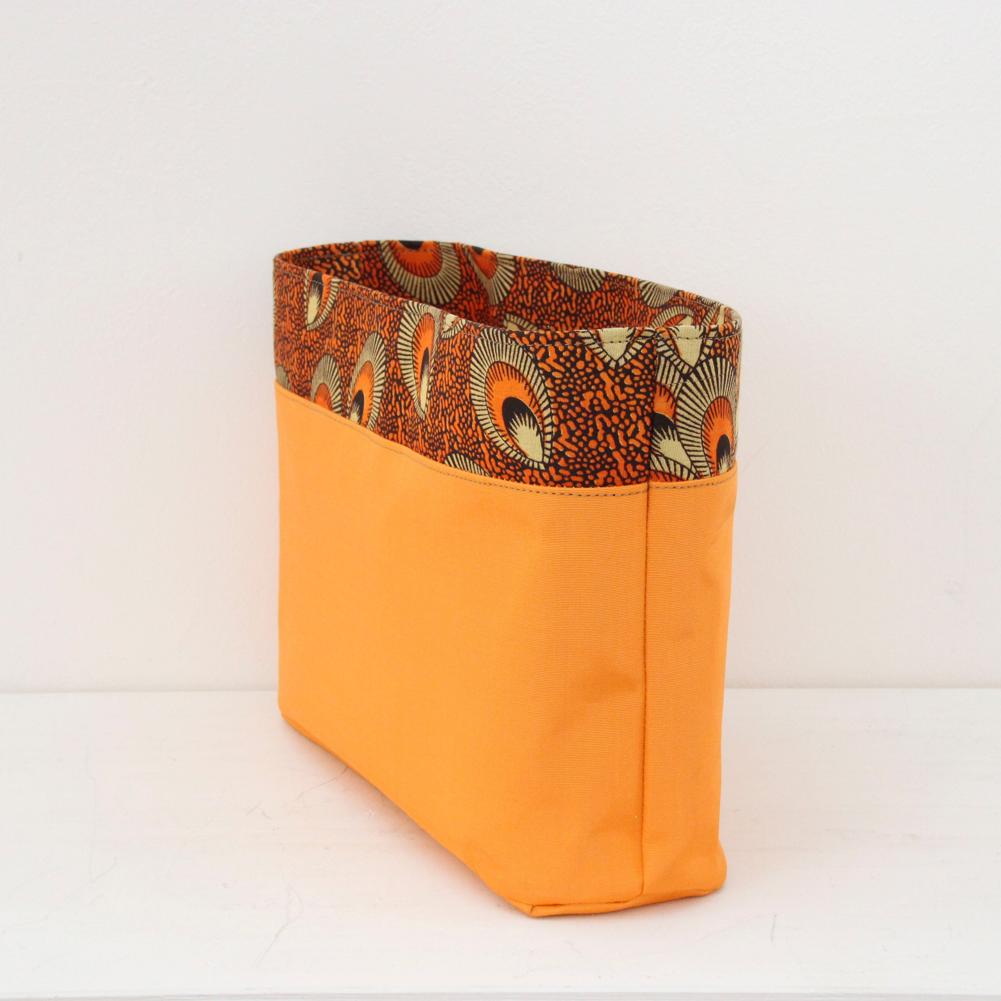 アフリカンフェザーオレンジ / インナーバッグ /かごバッグ Mサイズ用/ S