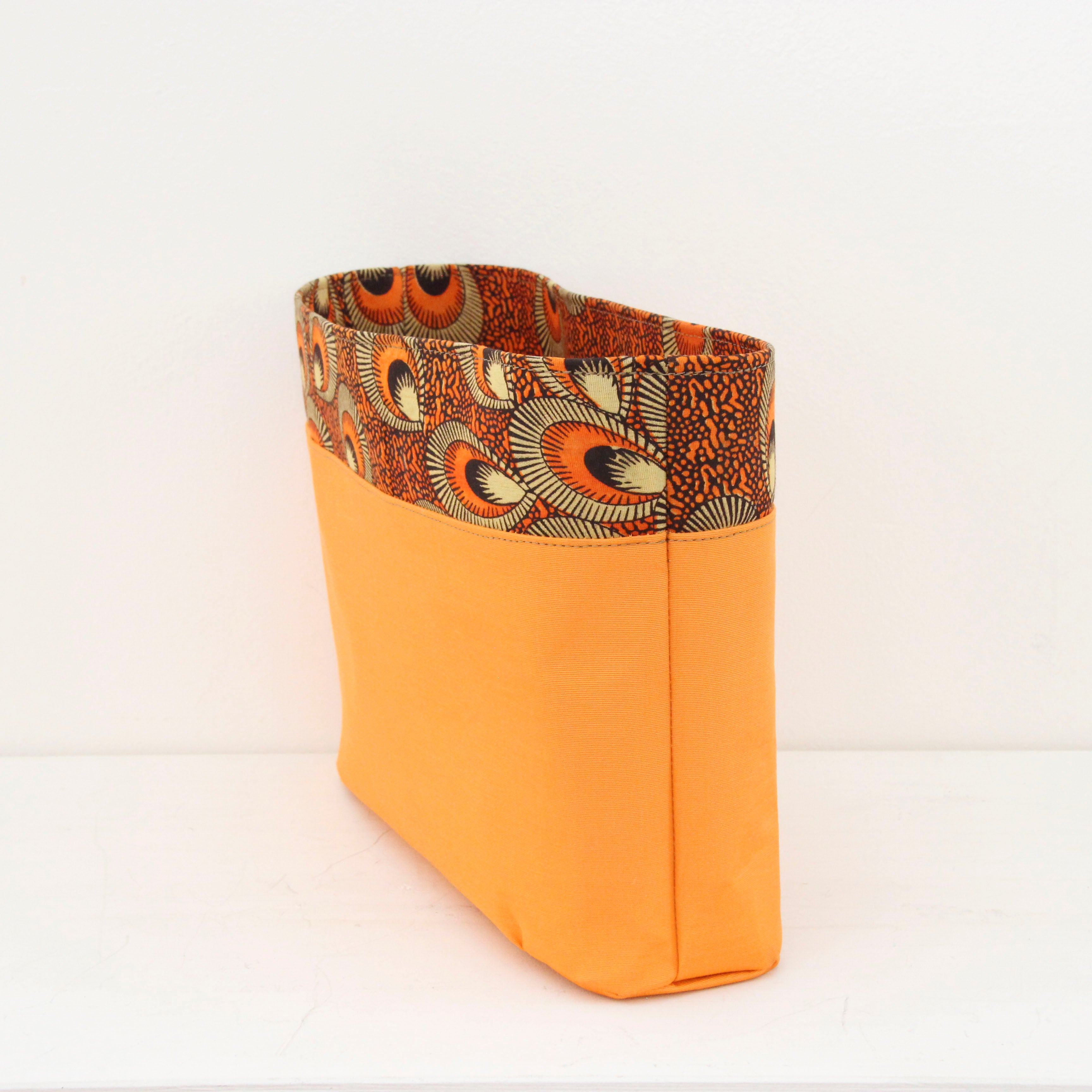 アフリカンフェザーオレンジ / インナーバッグ /かごバッグ Mサイズ用/ S