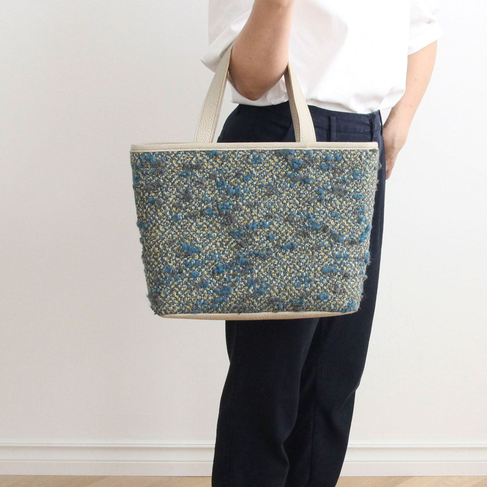 ネイビーグレーツイード / シンプルファブリックトート Mサイズ　LXL