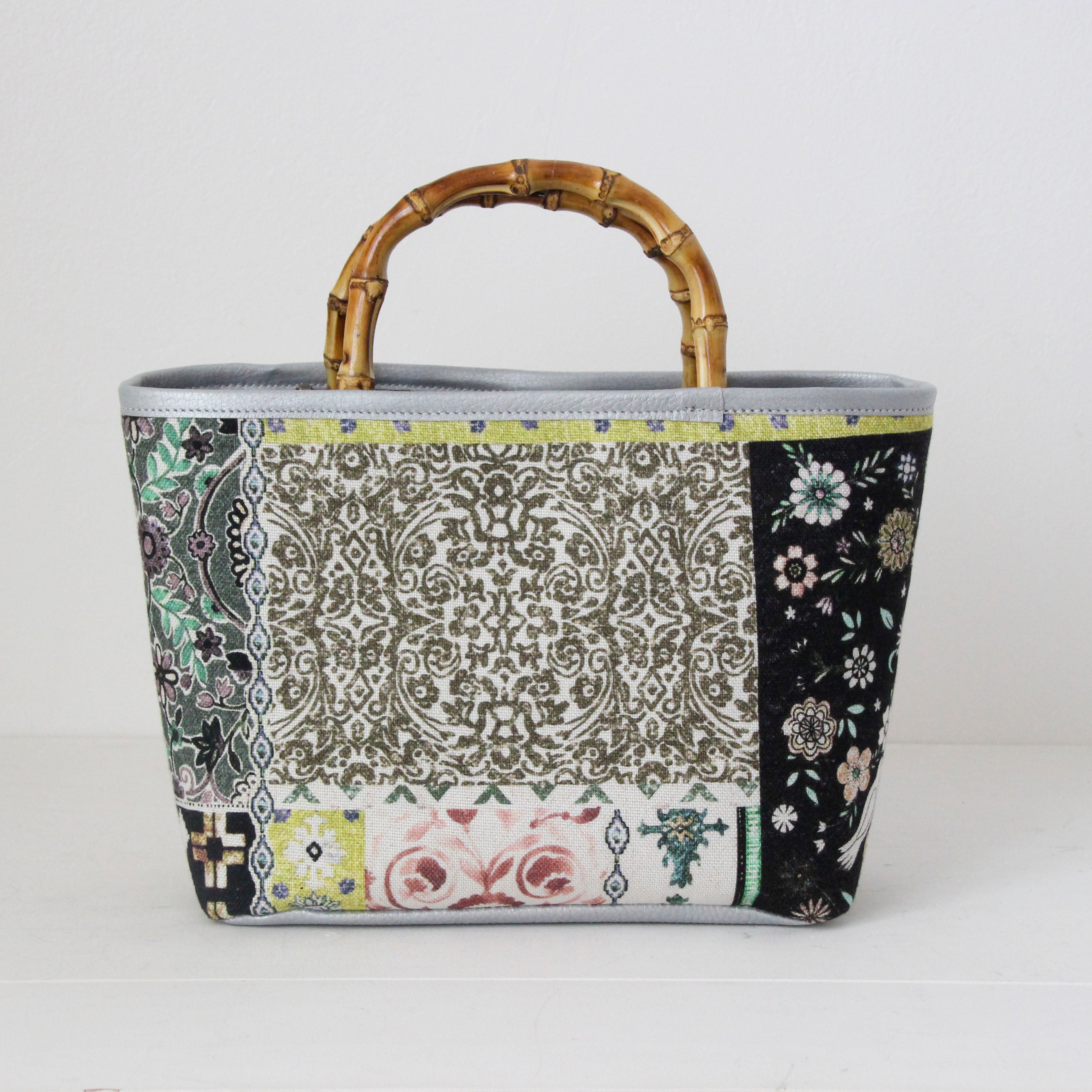 パッチワークモノトーン / シンプルファブリックトート Sサイズ/XL