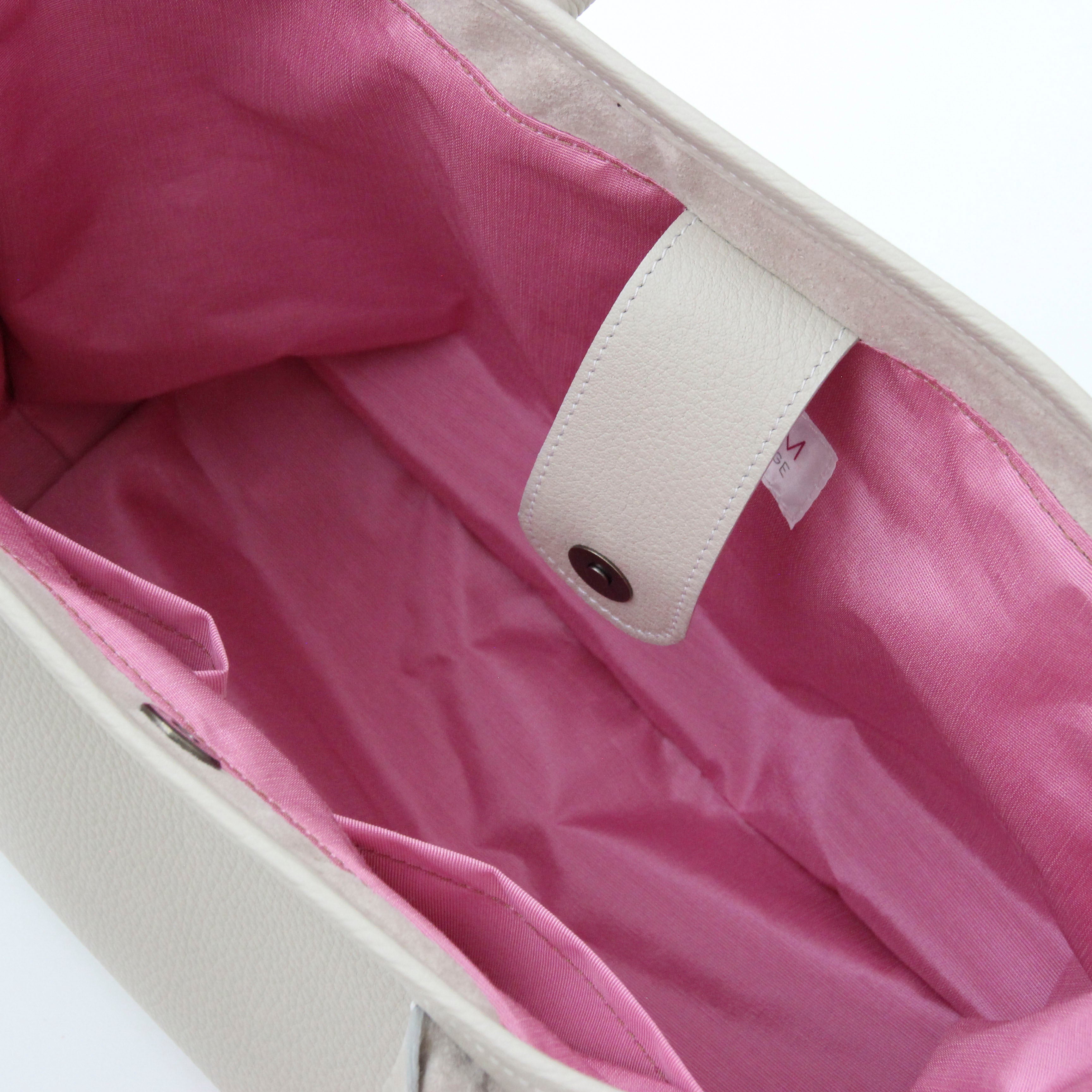 オフホワイト / シンプルレザートート