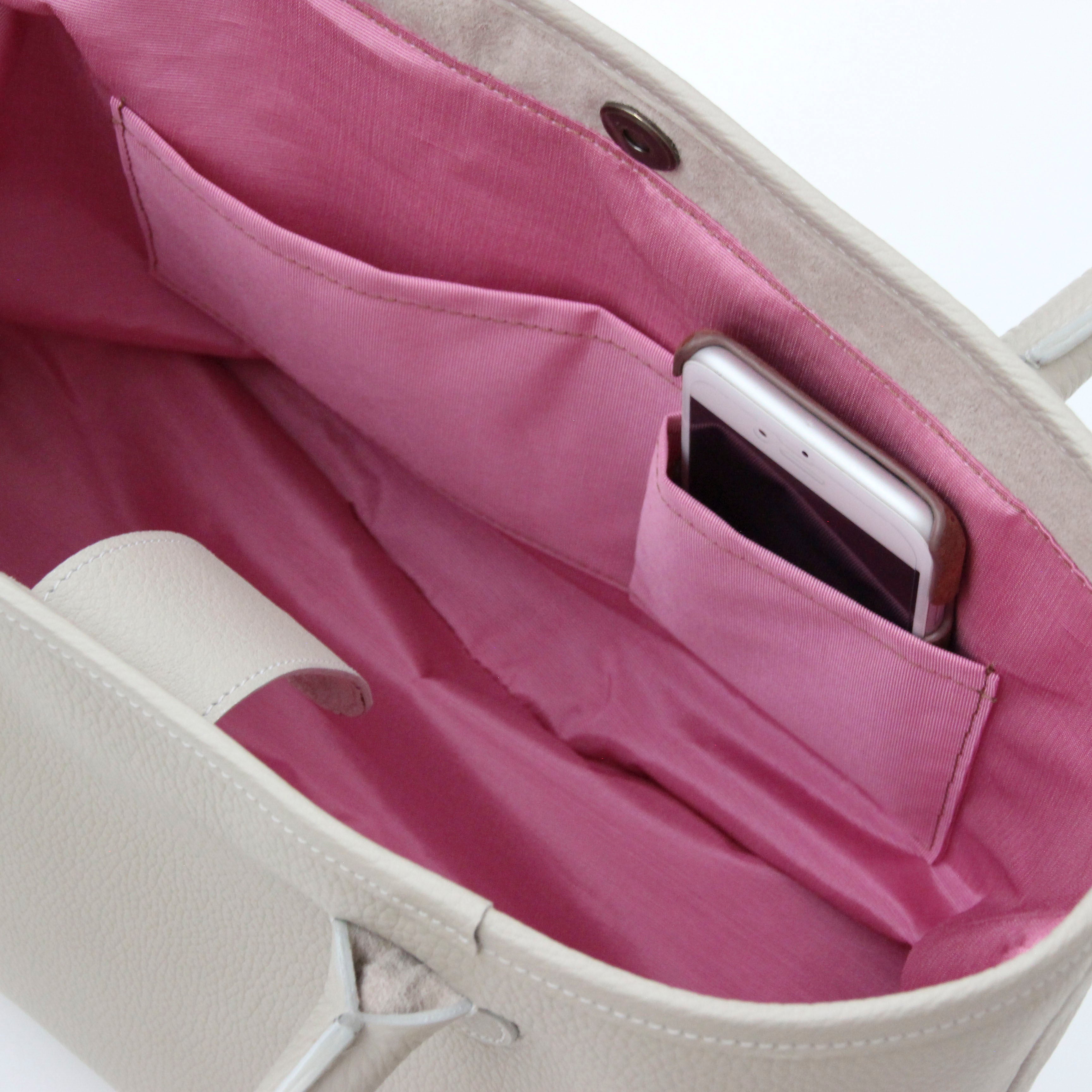 オフホワイト / シンプルレザートート