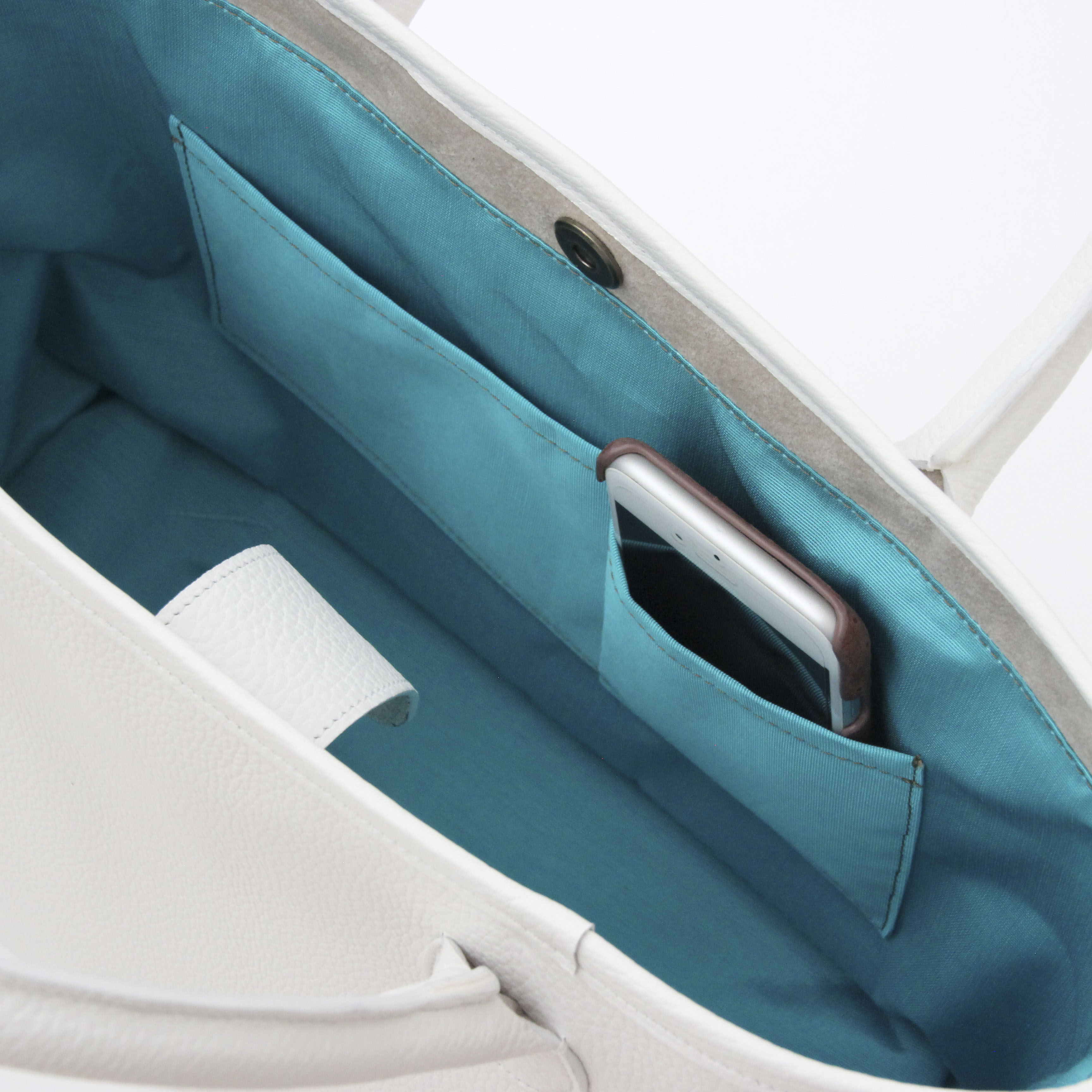 ピュアホワイト / シンプルレザートート