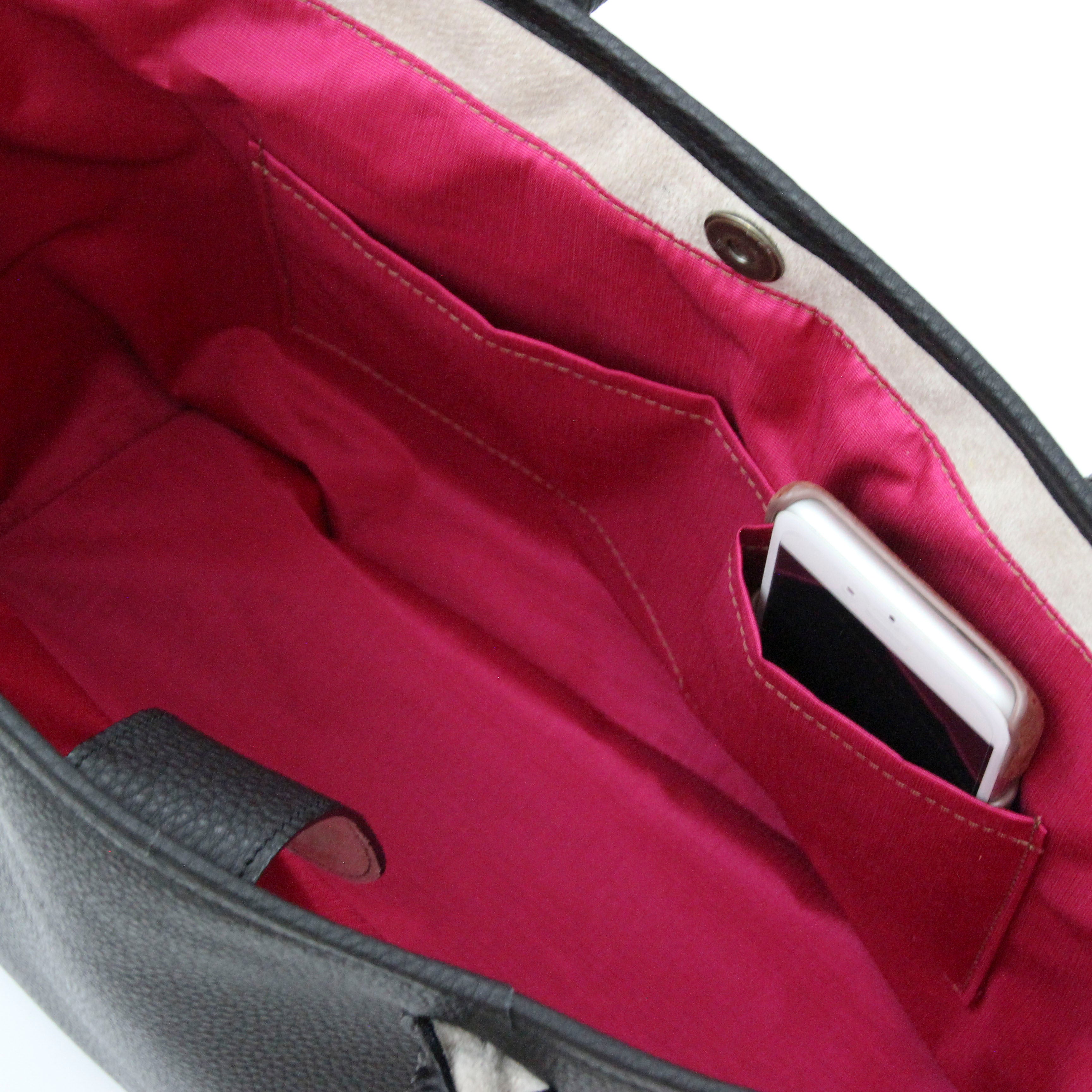 ブラック / シンプルレザートート