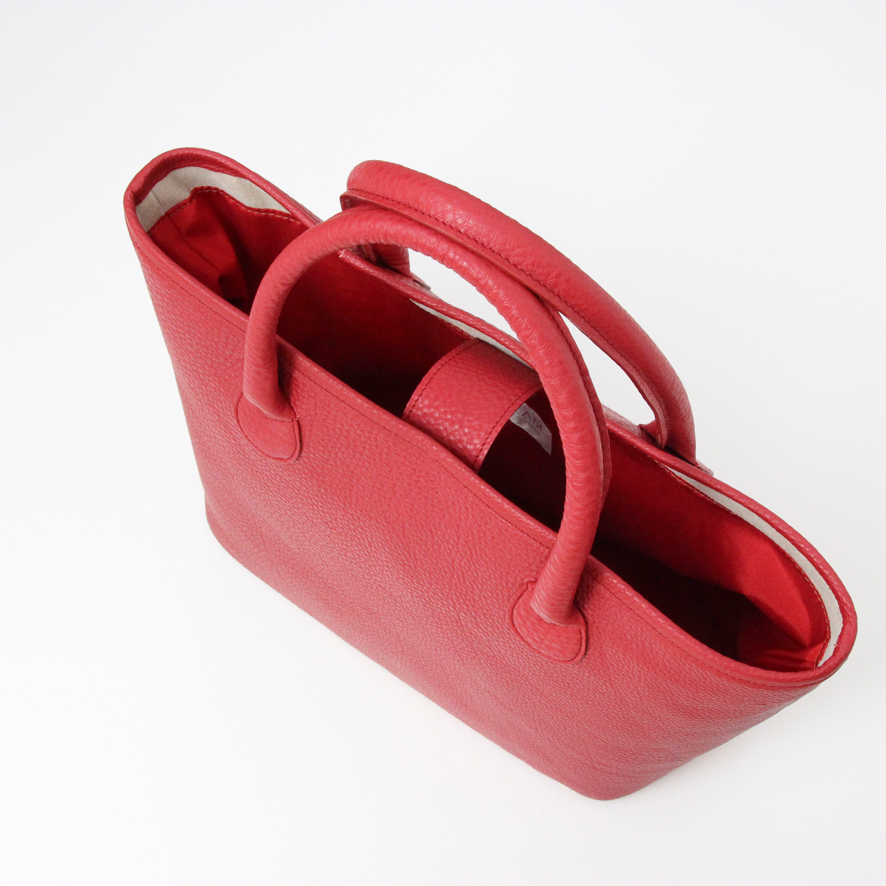 レッド / シンプルレザートート