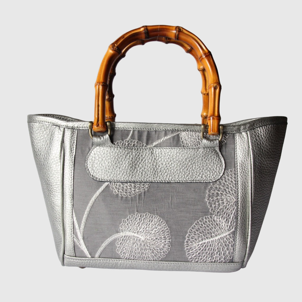 クリスタルリーフリネングレー XL / バンブートートバッグ