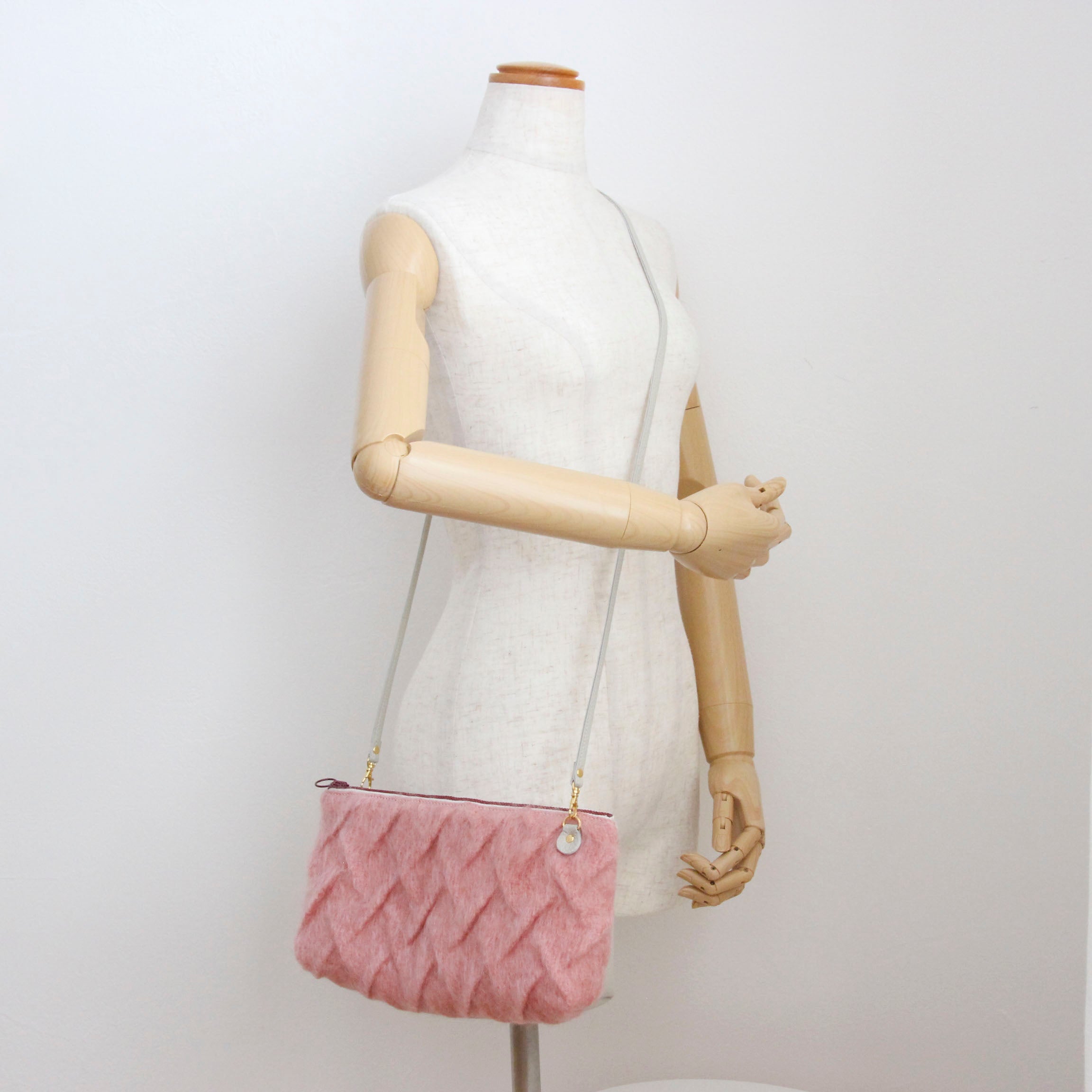 モヘアピンク / フラットポシェット