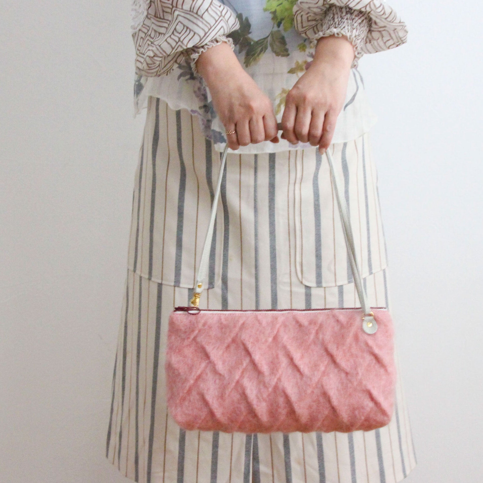 モヘアピンク / フラットポシェット