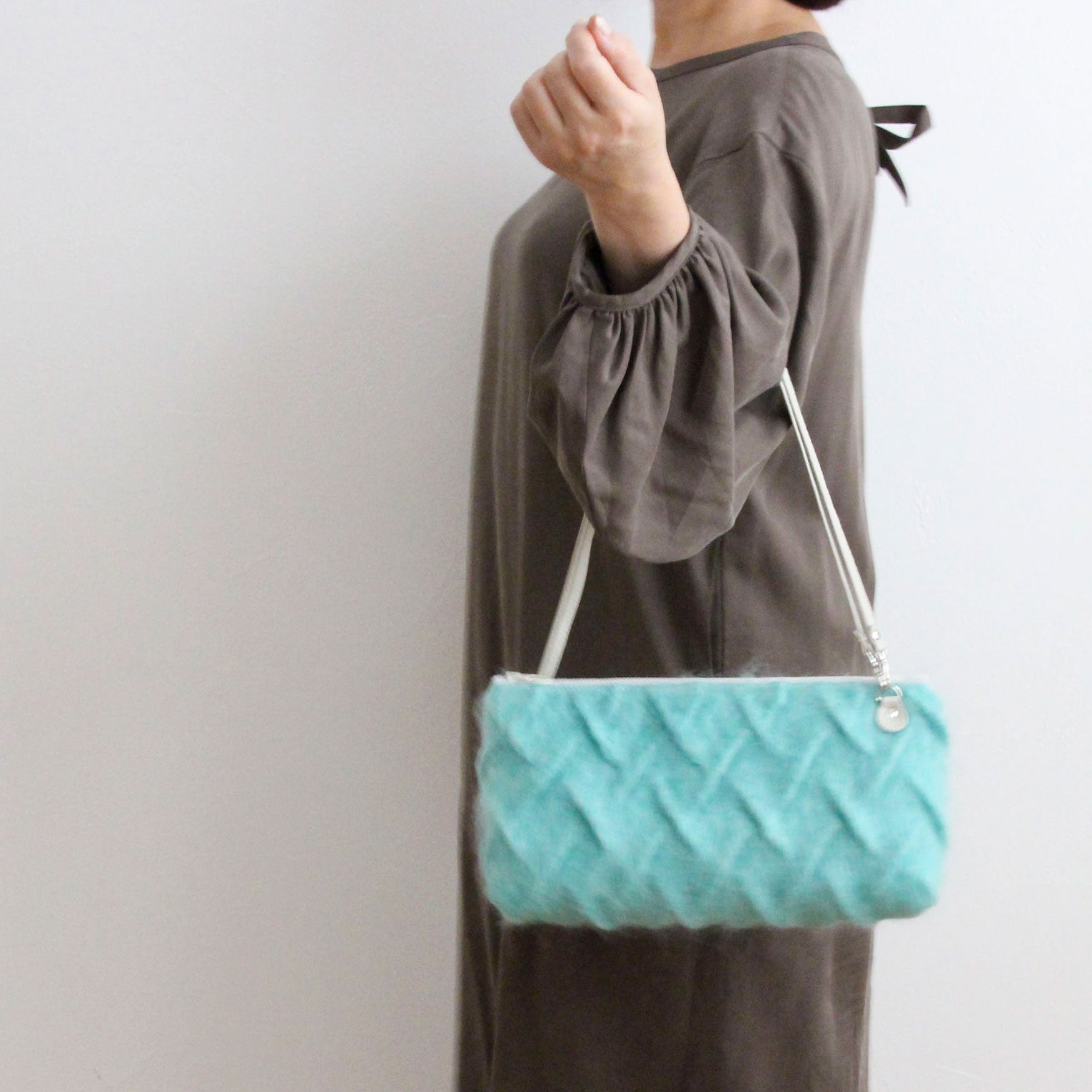 モヘアペパーミント / フラットポシェット