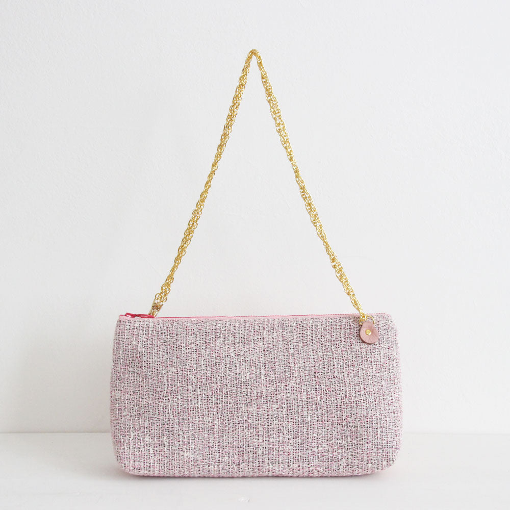 アナズピンクツイード×ベビーピンク / フラットポシェット