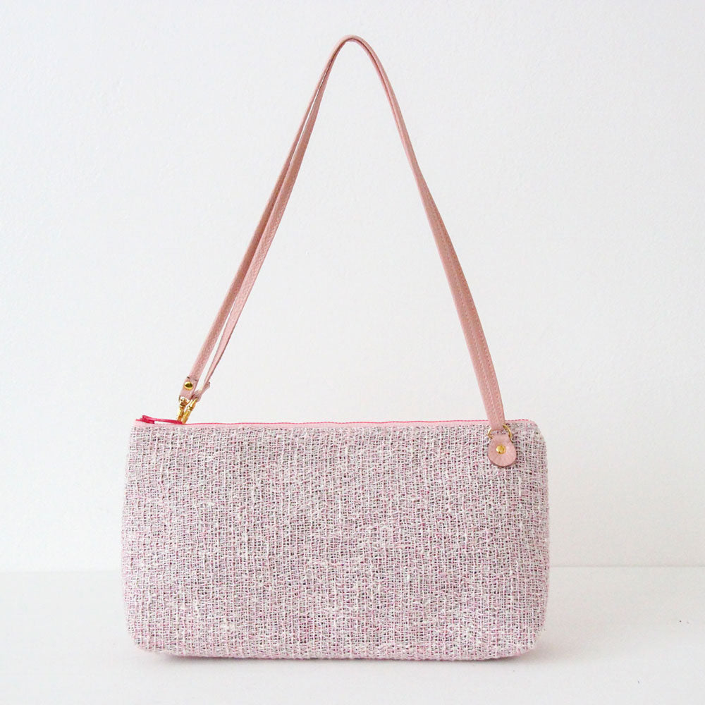 アナズピンクツイード×ベビーピンク / フラットポシェット
