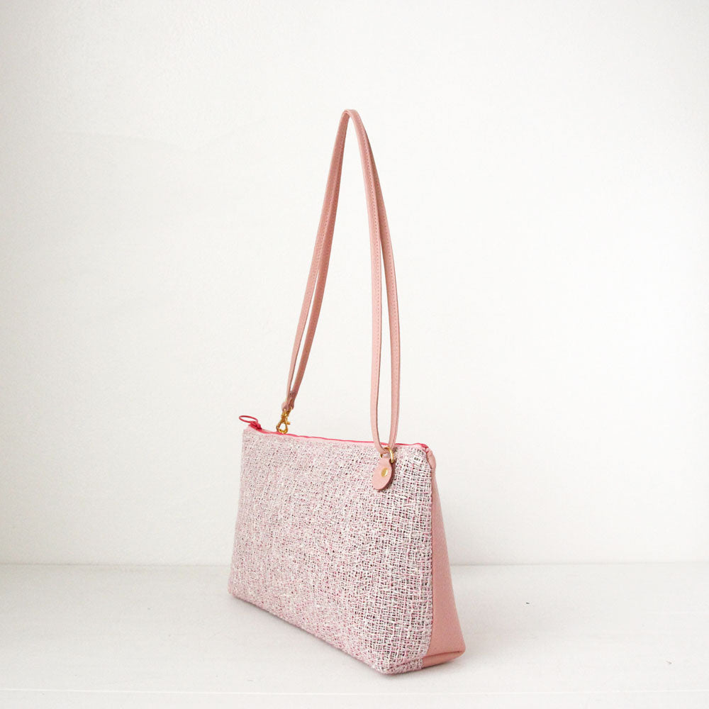アナズピンクツイード×ベビーピンク / フラットポシェット