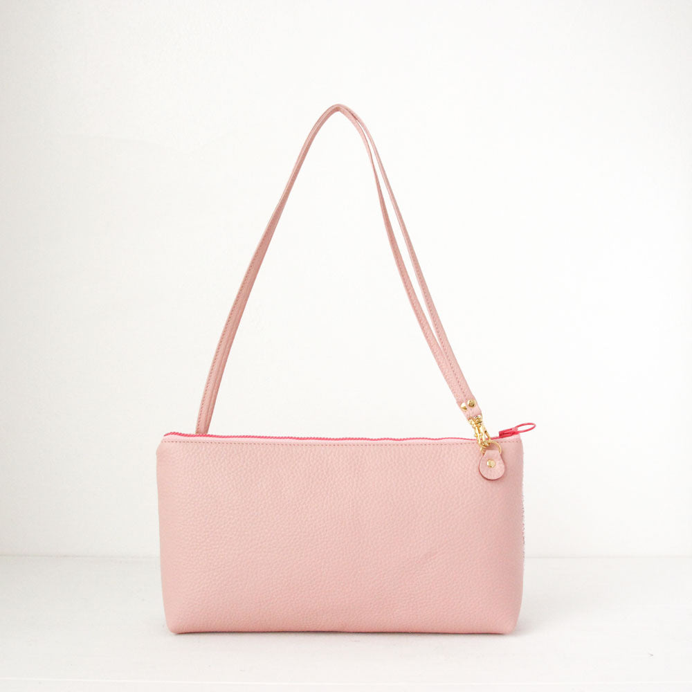 アナズピンクツイード×ベビーピンク / フラットポシェット