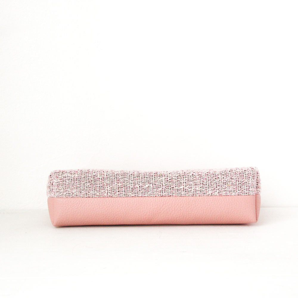 アナズピンクツイード×ベビーピンク / フラットポシェット