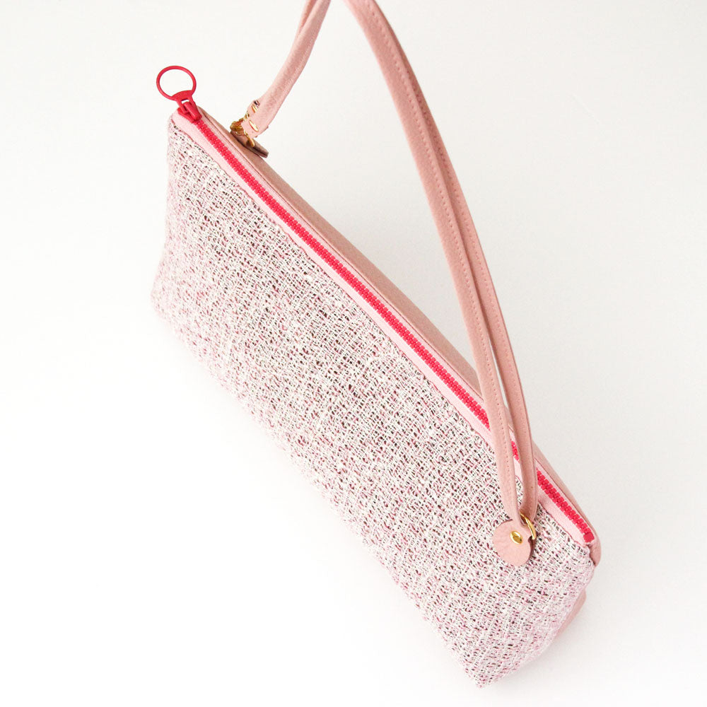 アナズピンクツイード×ベビーピンク / フラットポシェット