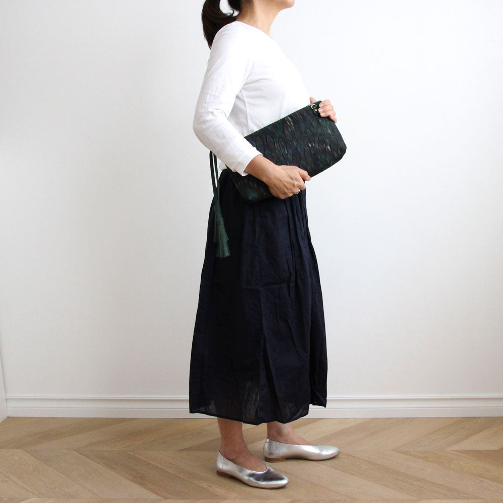 グリーンピーコック / フラットポシェット