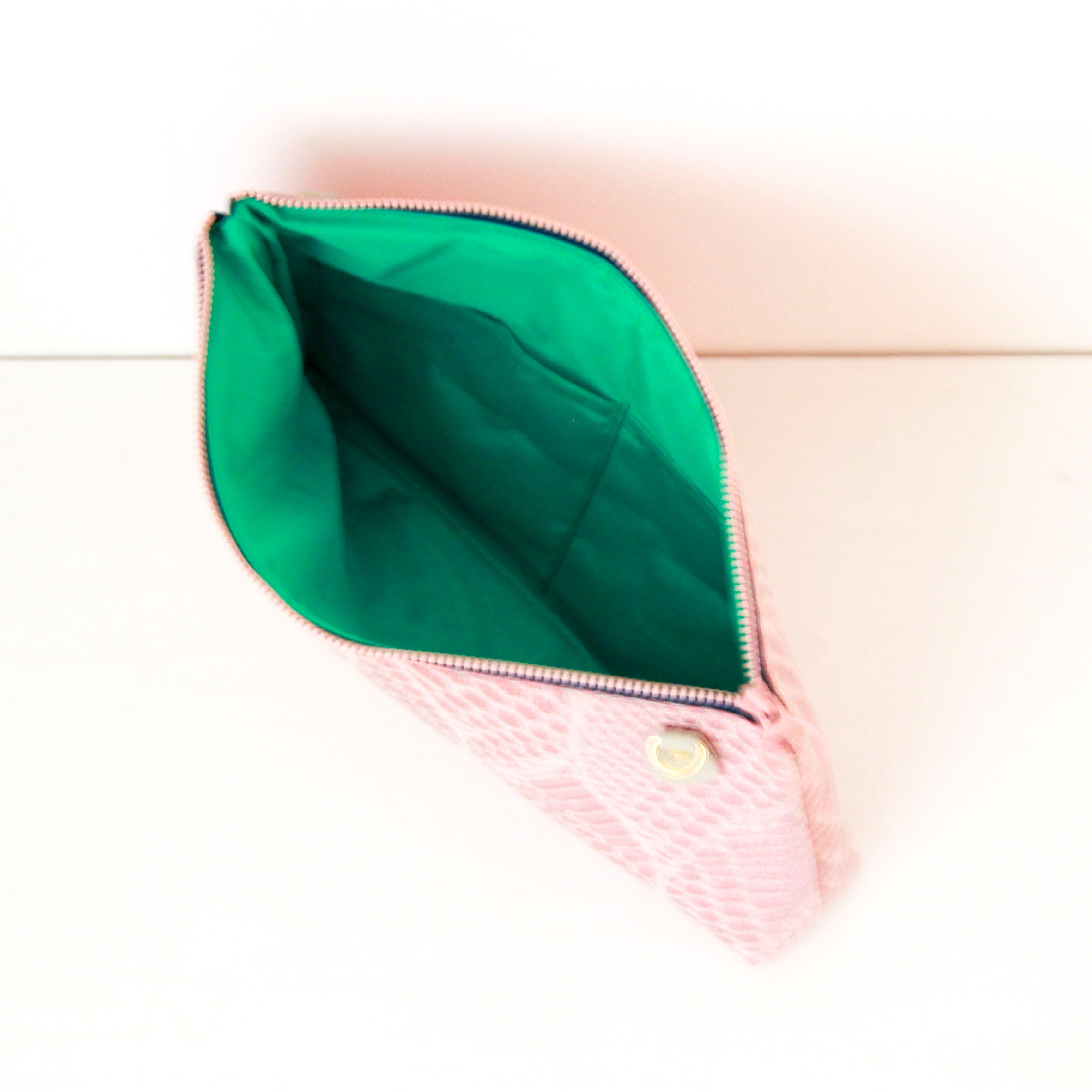 ピンクラメパイソン / フラットポシェット