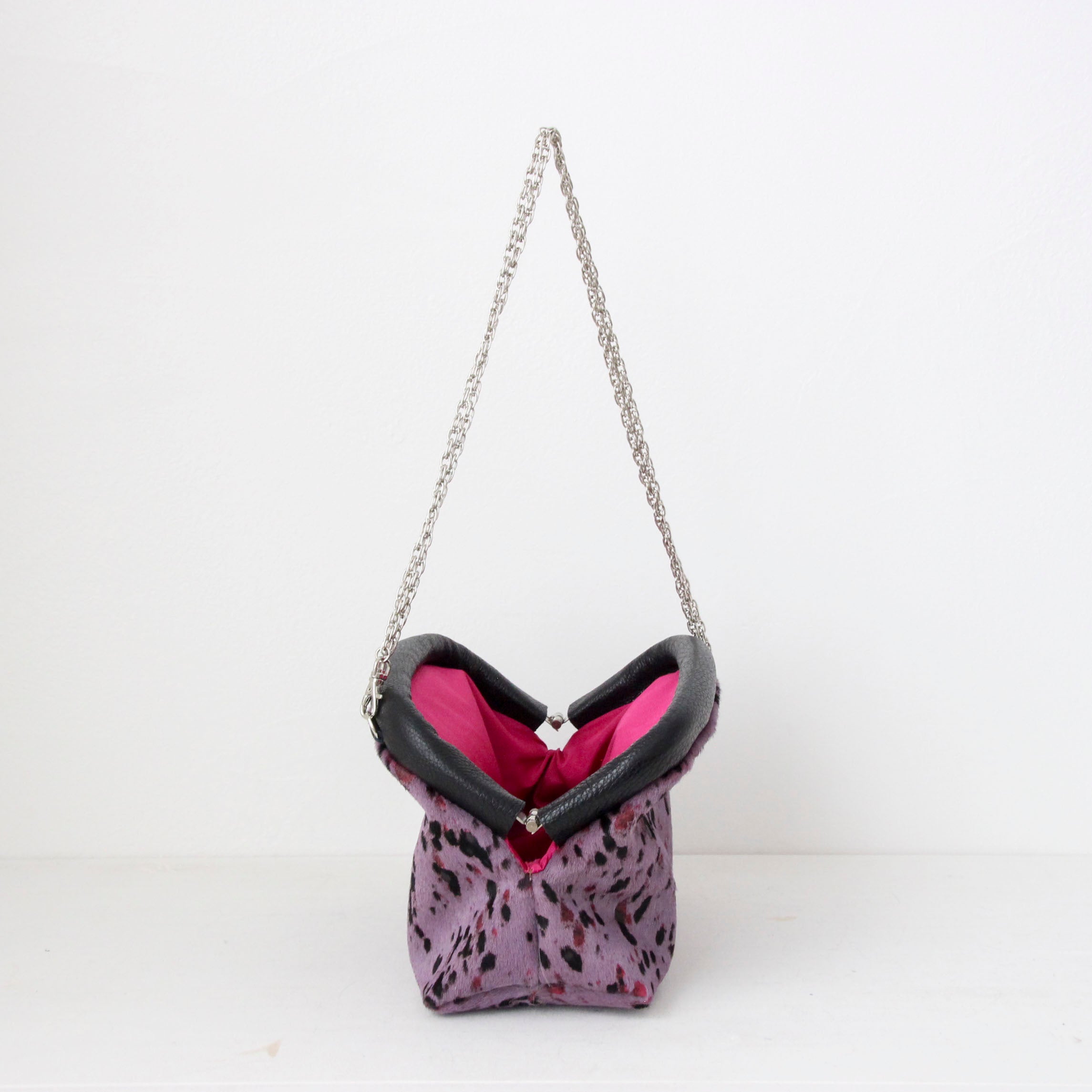 起毛ラベンダー / 口金ショルダーポーチM