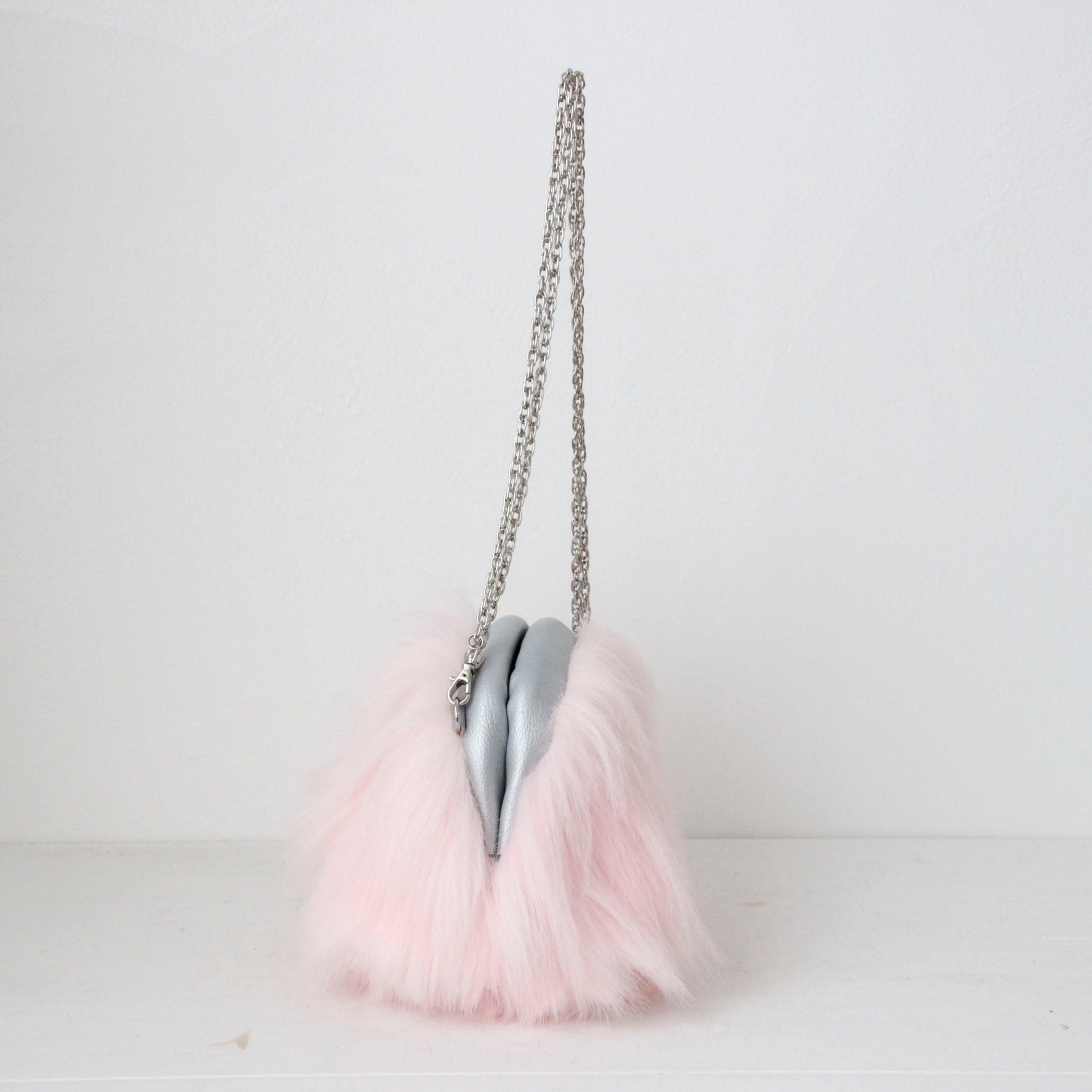 エコファー・ベビーピンク / 口金ショルダーポーチS