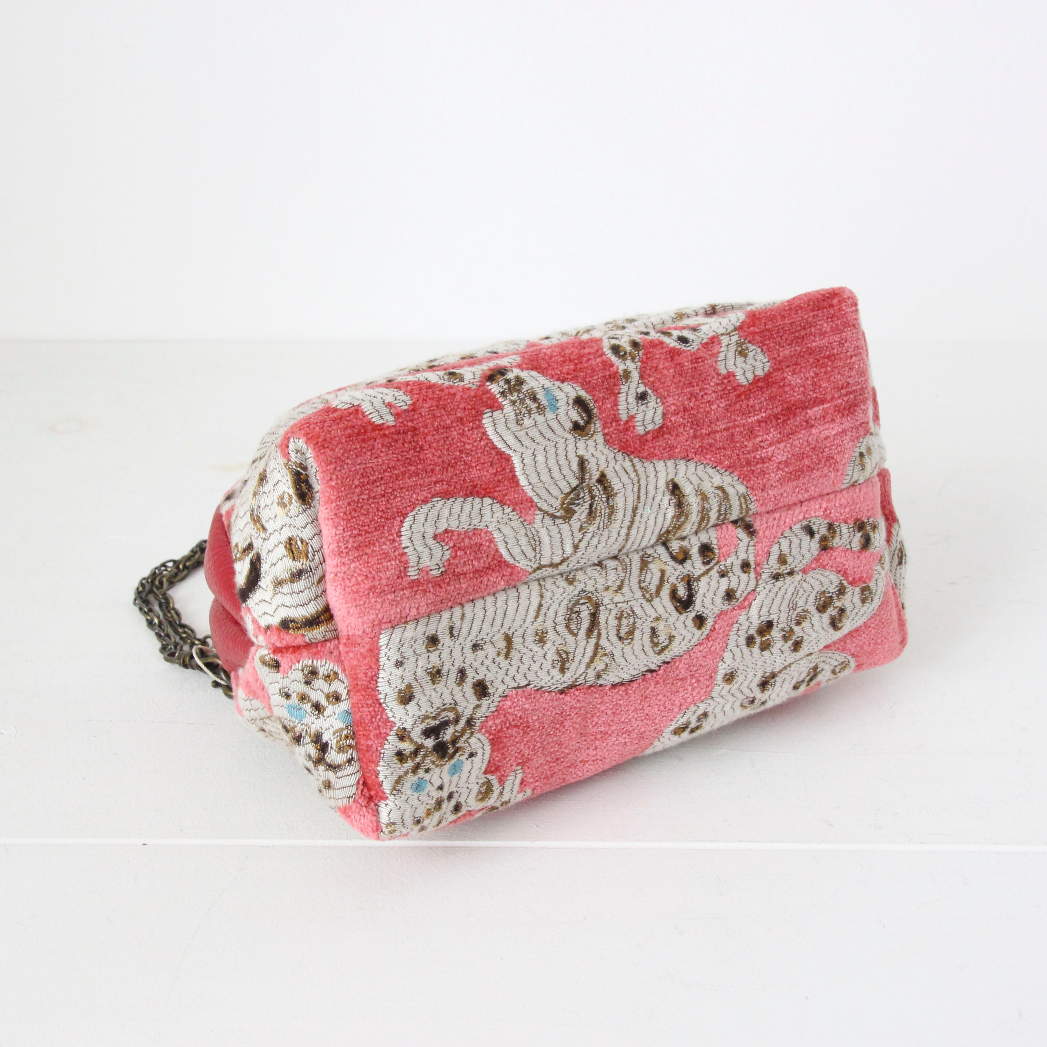 【OUTLET】ベルベットアニマル レッド / 口金ショルダーポーチSサイズ / XL