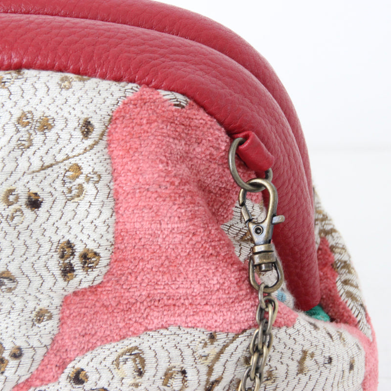 【OUTLET】ベルベットアニマル レッド / 口金ショルダーポーチSサイズ / XL