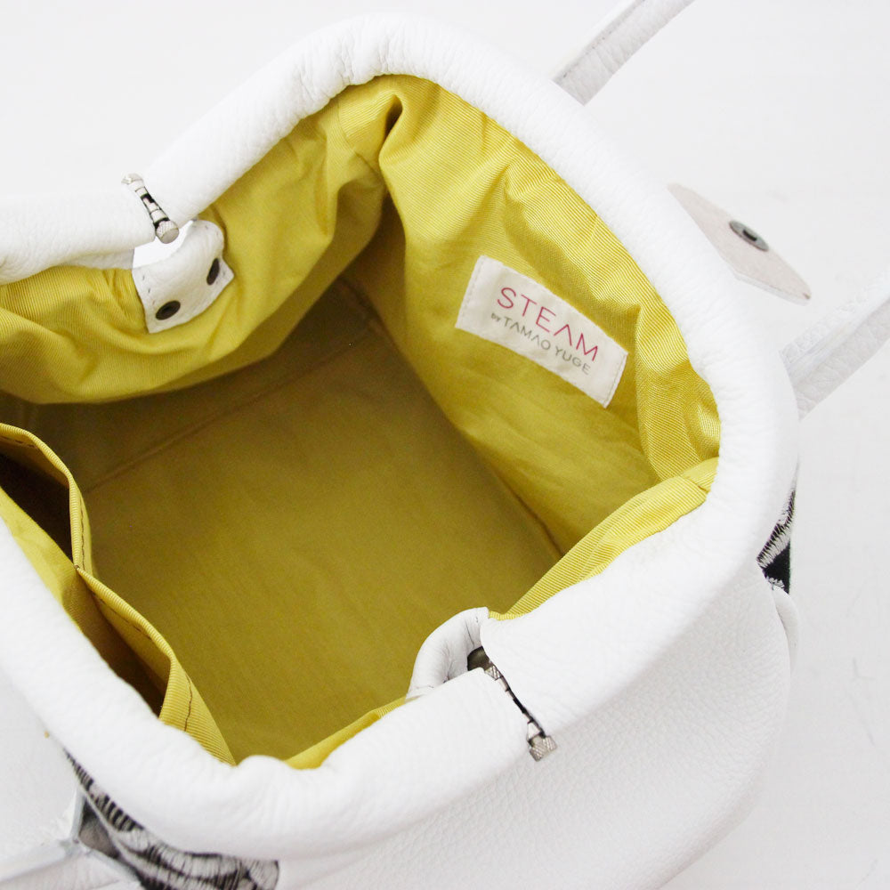 黒リネン刺繍 SXL/ 口金バッグSS