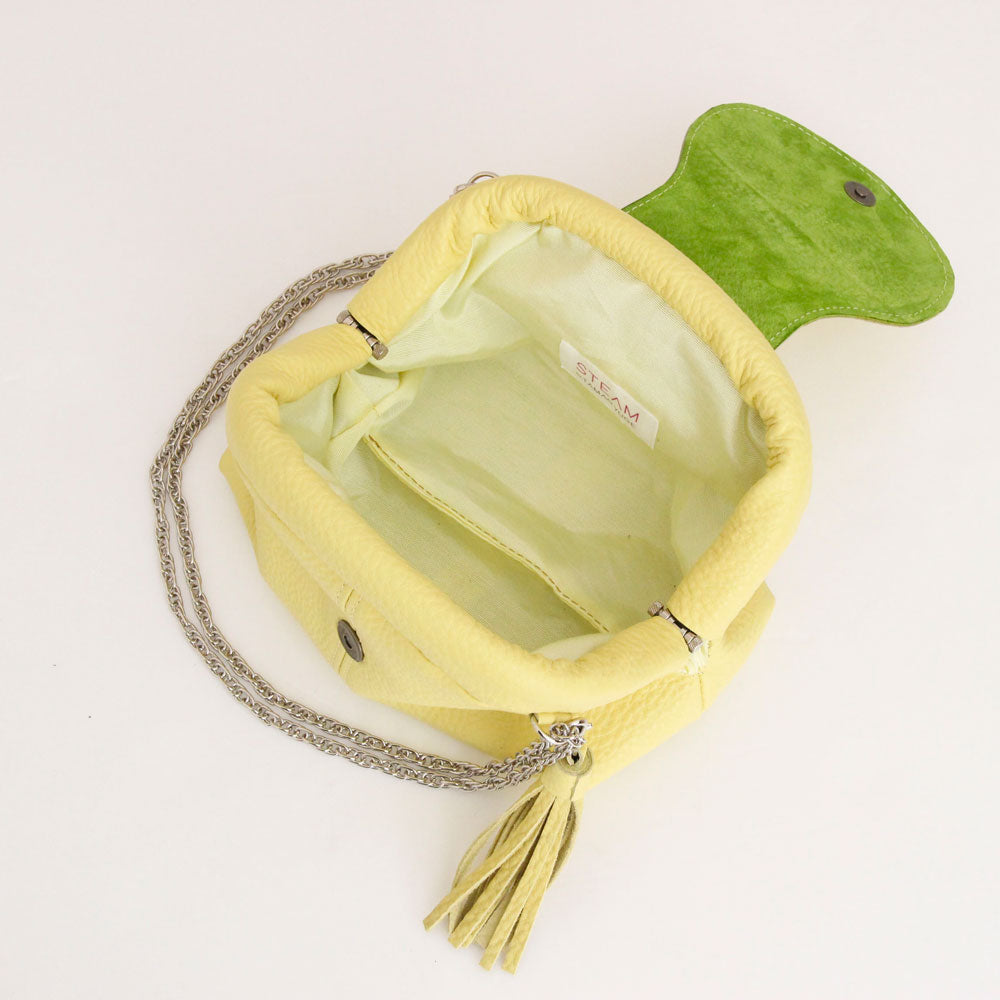 レモンイエロー / 口金レザーポシェットS