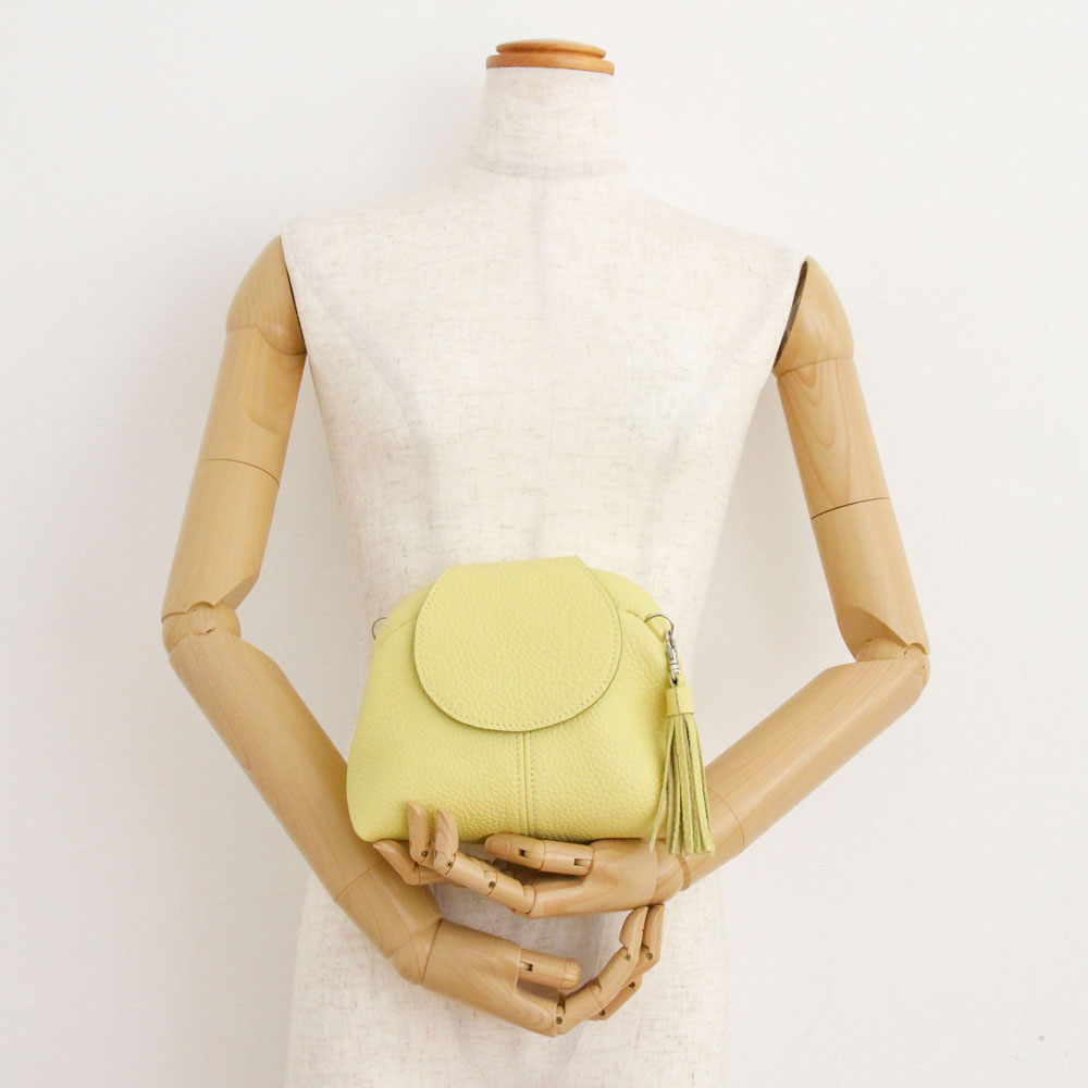 レモンイエロー / 口金レザーポシェットS