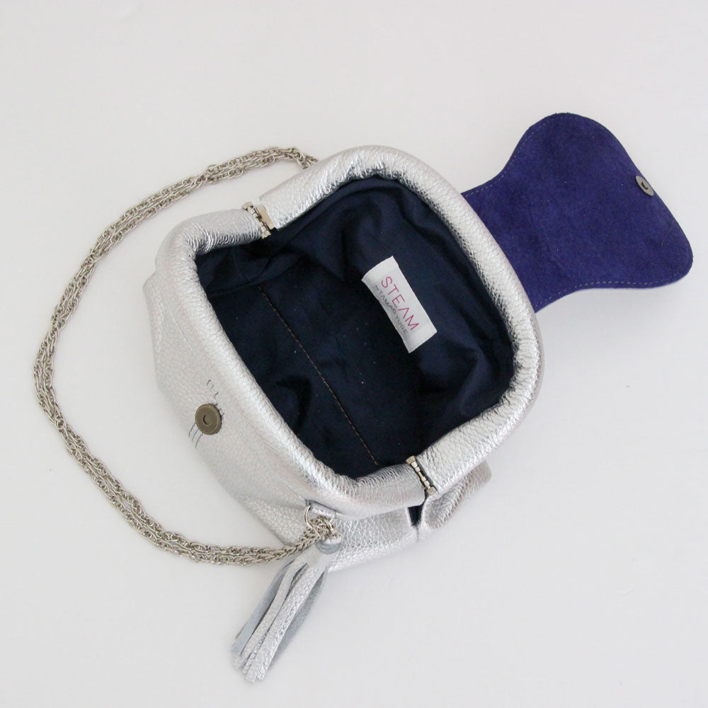 シルバーシマー / 口金レザーポシェットS