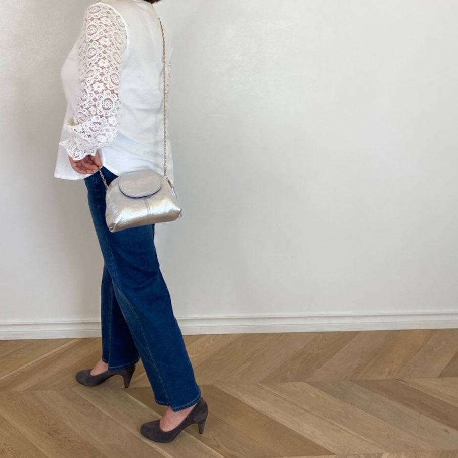 シルバーシマー / 口金レザーポシェットS