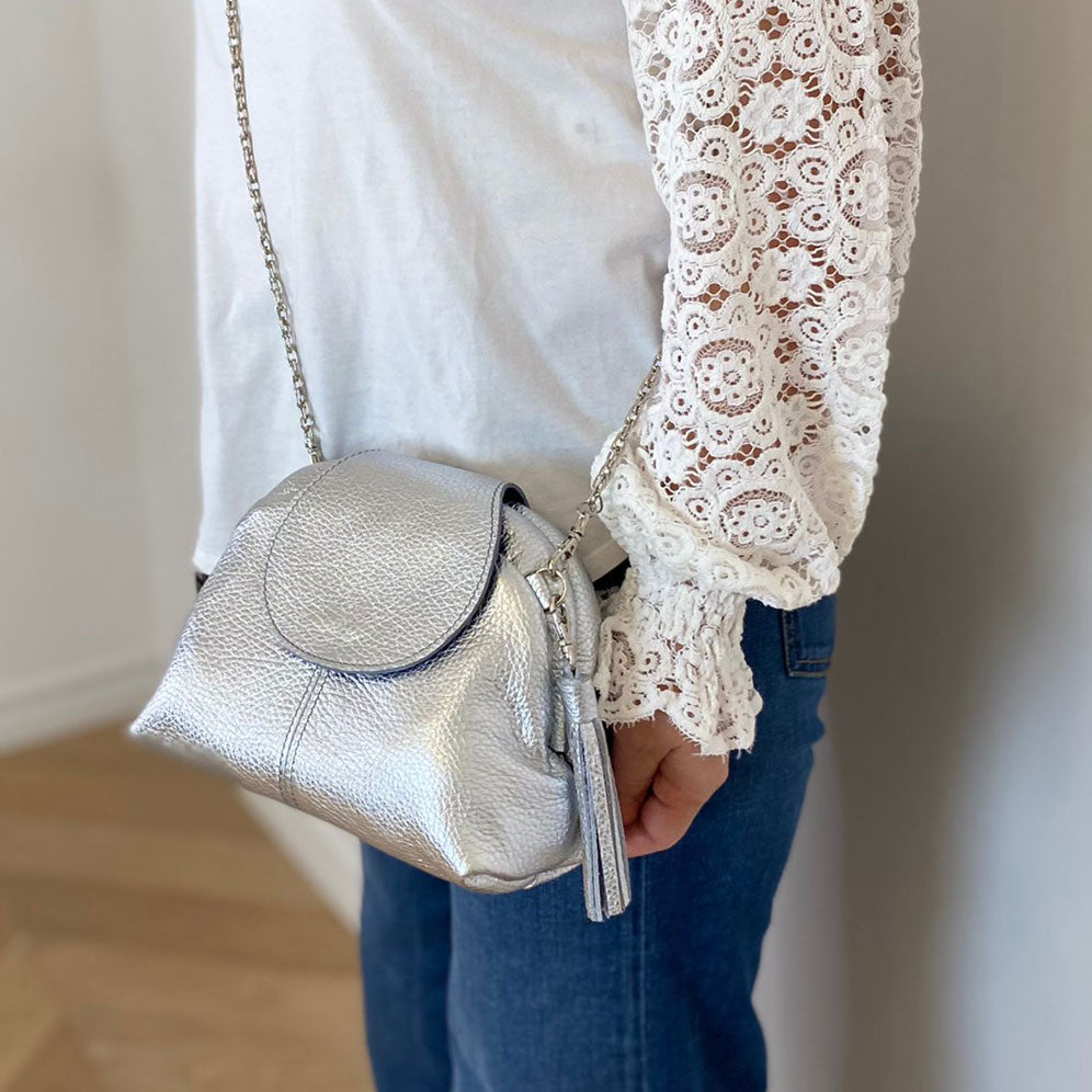 シルバーシマー / 口金レザーポシェットS