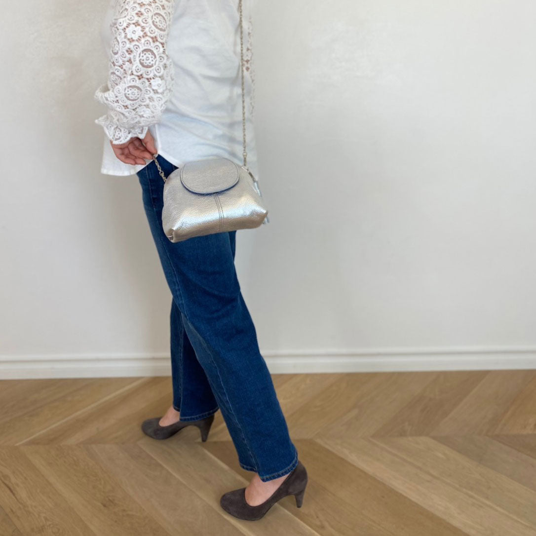 シルバーシマー / 口金レザーポシェットS