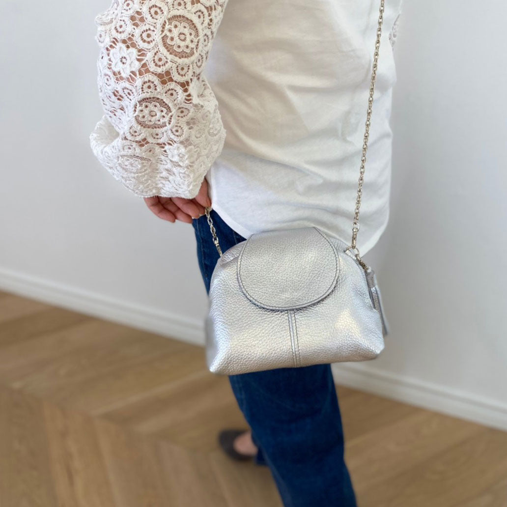 シルバーシマー / 口金レザーポシェットS