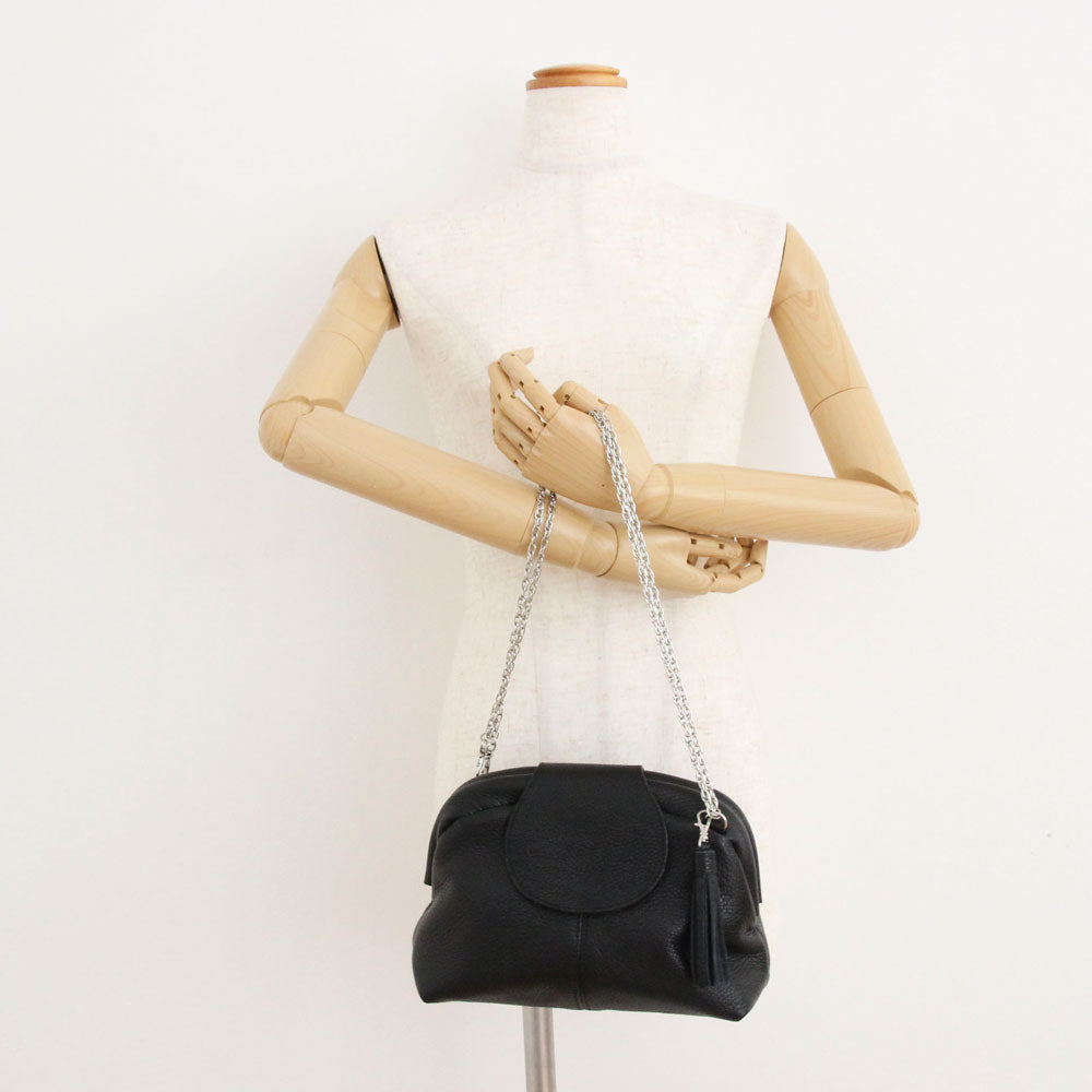 ブラックシマー  / 口金レザーポシェットM