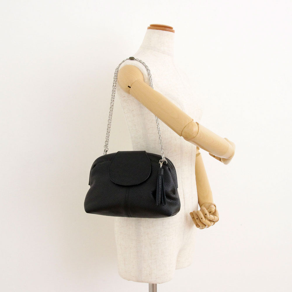 ブラックシマー  / 口金レザーポシェットM