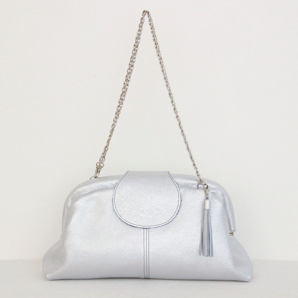 シルバーシマー / 口金レザーポシェットL