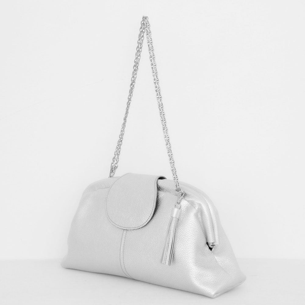 シルバーシマー / 口金レザーポシェットL