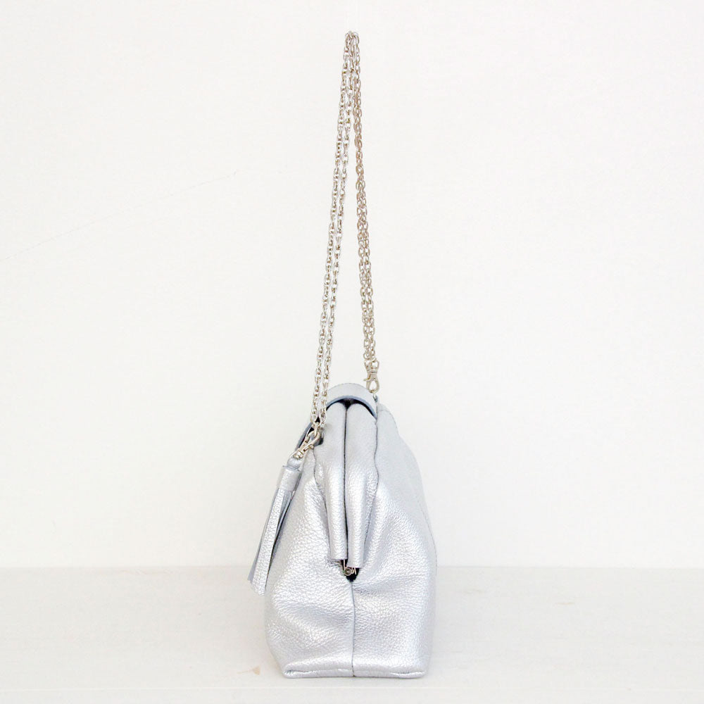 シルバーシマー / 口金レザーポシェットL