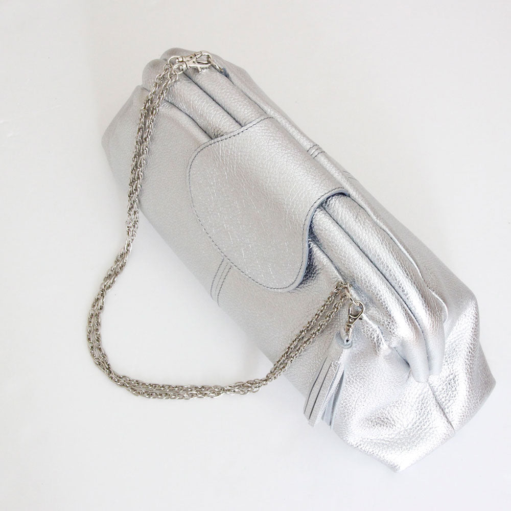 シルバーシマー / 口金レザーポシェットL