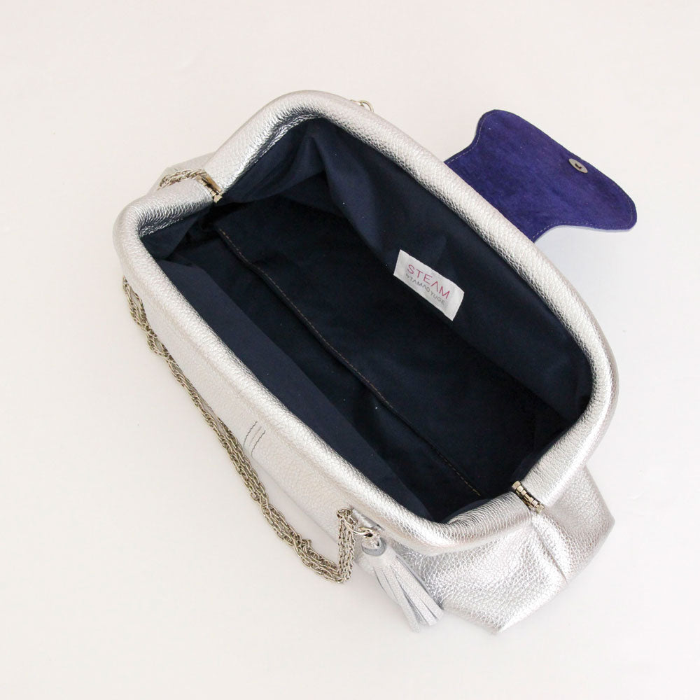 シルバーシマー / 口金レザーポシェットL