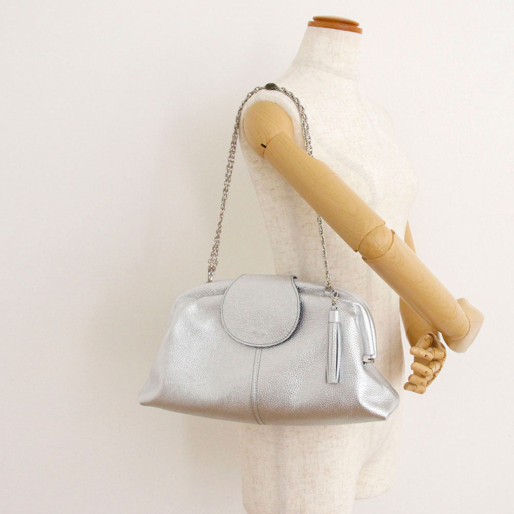 シルバーシマー / 口金レザーポシェットL