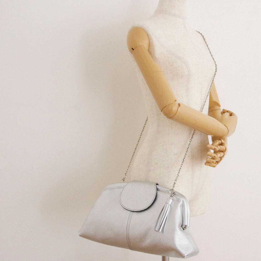 シルバーシマー / 口金レザーポシェットL