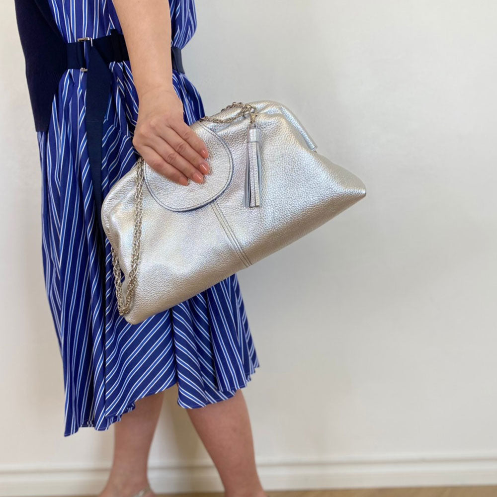 シルバーシマー / 口金レザーポシェットL