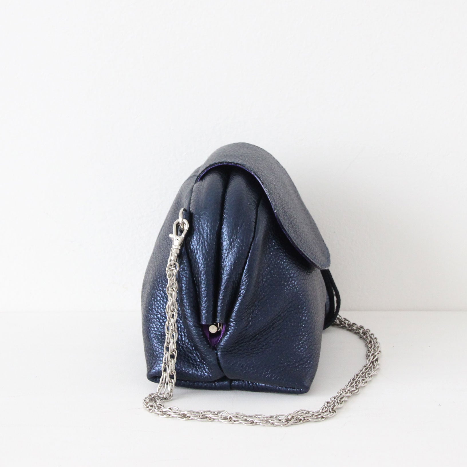 インディゴシマー / 口金レザーポシェットS