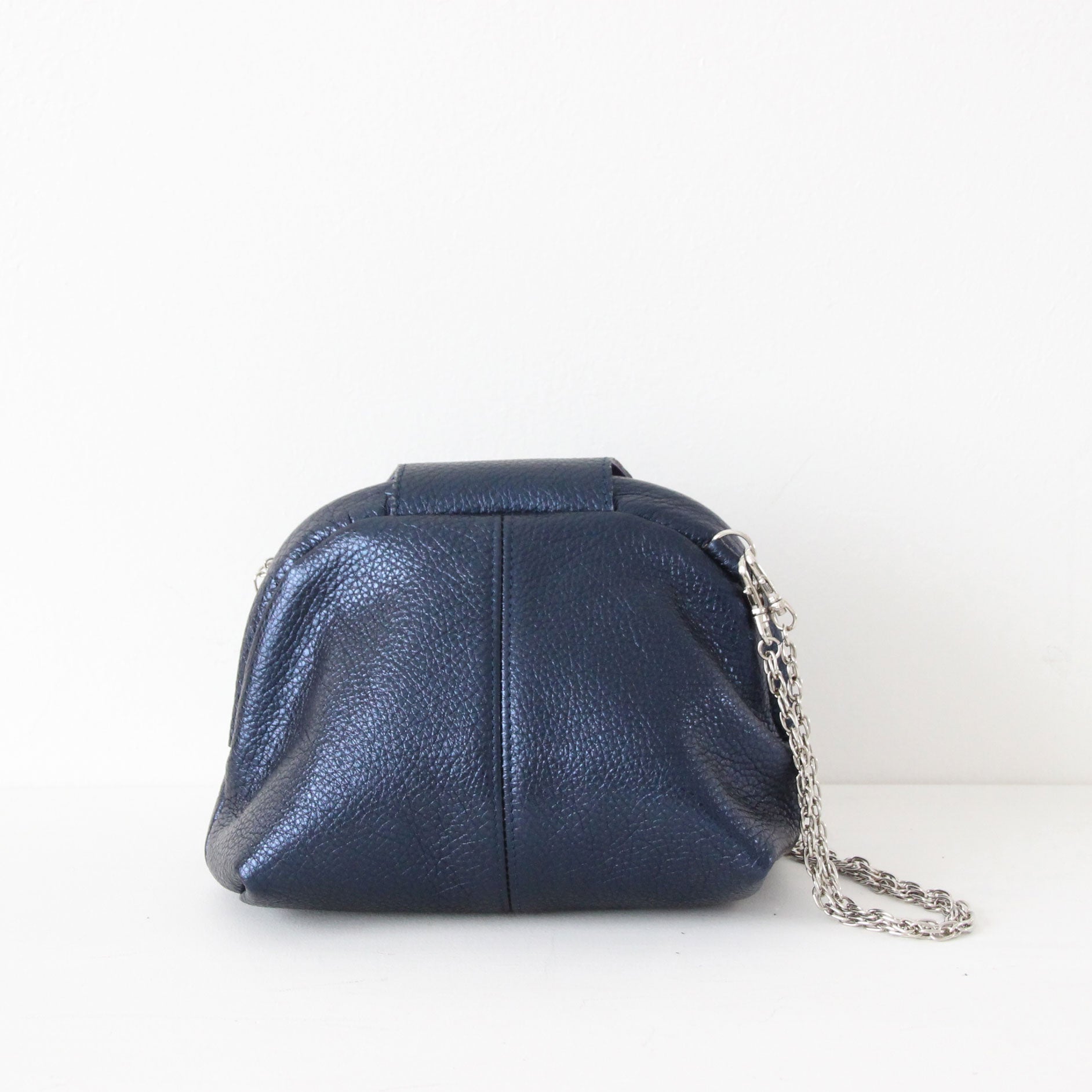 インディゴシマー / 口金レザーポシェットS